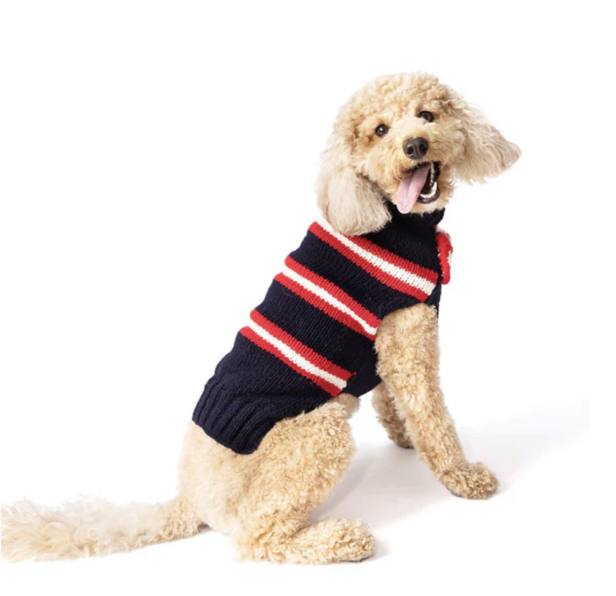 Chilly Dog Wool Sweater Bow Tie Blue