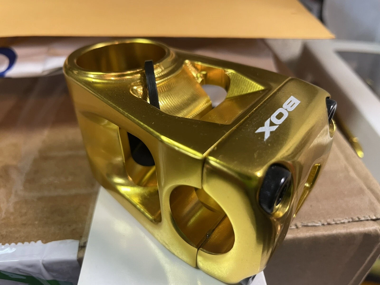 BOX TWO CENTER CLAMP PRO 1&1/8 BMX STEM Neck MTB STEM Gold Anodized 