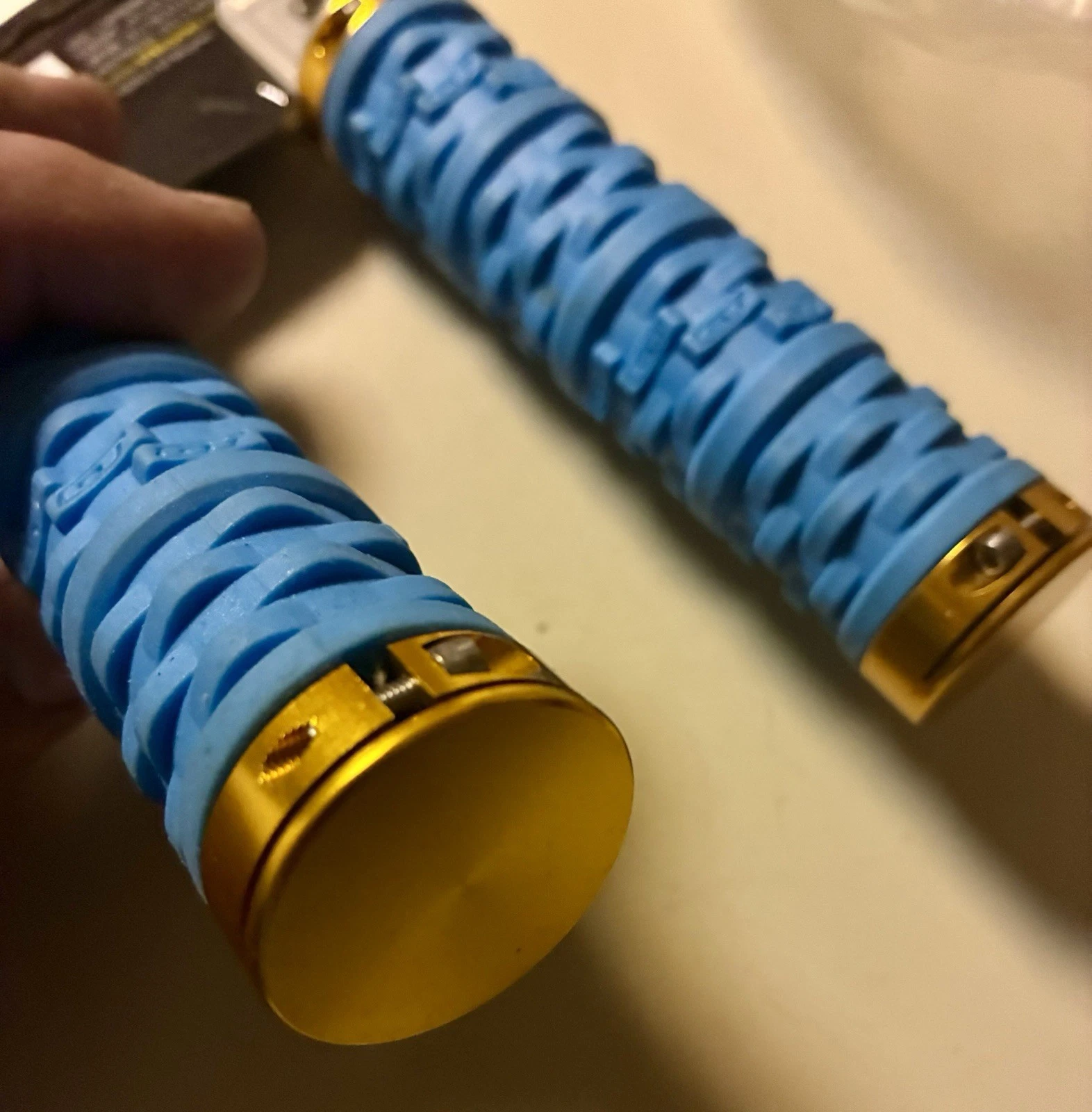 GT DOHC 16v Double lock On Light Blue Mountain BMX Bike Grips DISCONTINUED