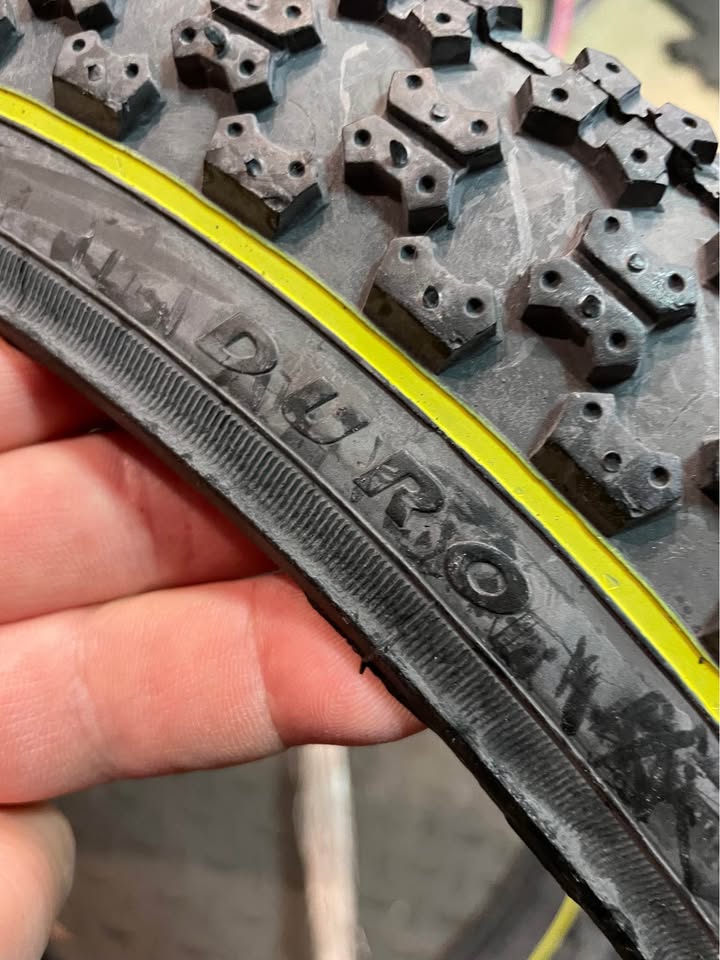DURO Comp III BMX Tire Yellow sidewall NEW OLD STOCK