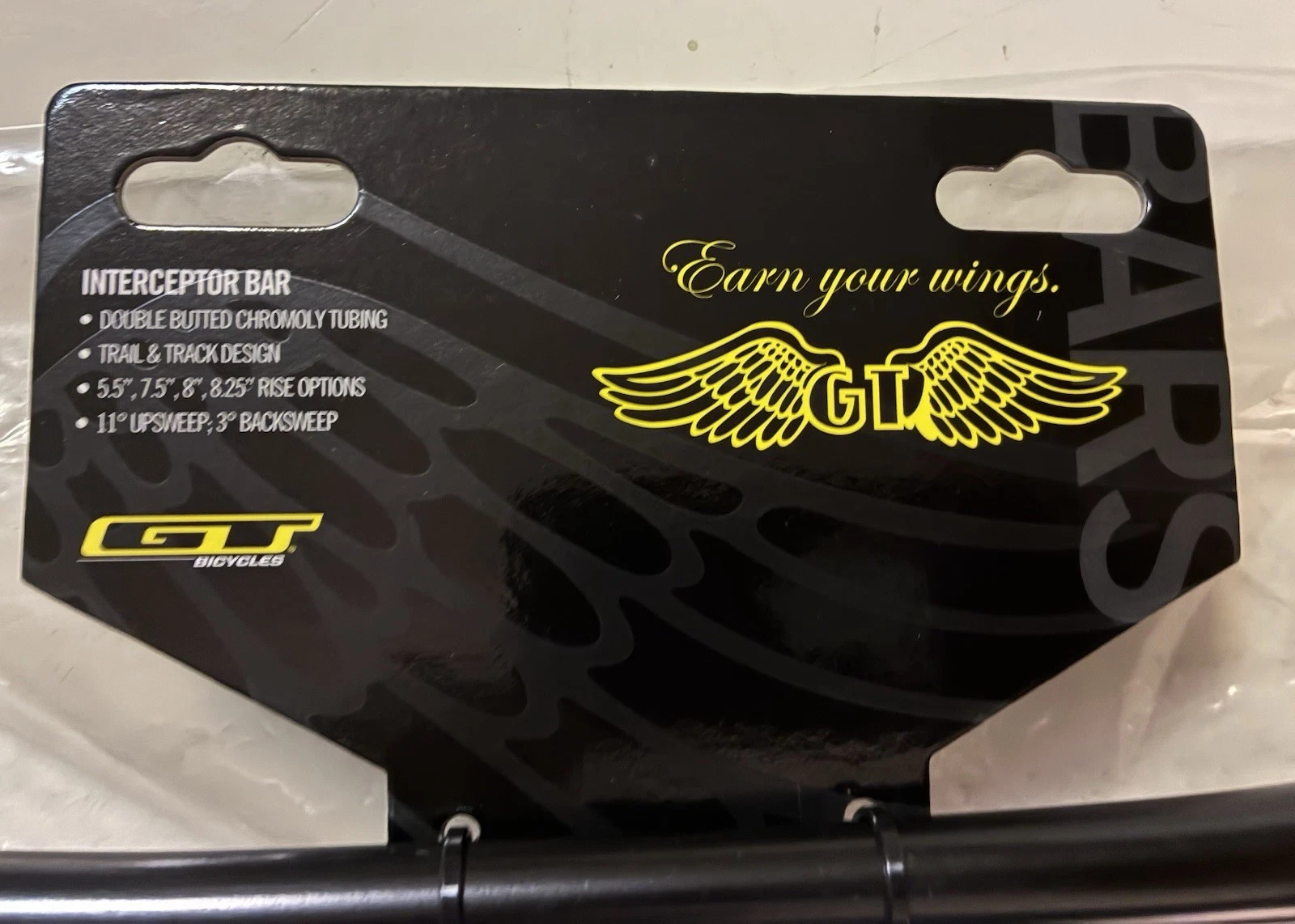 GT BMX PRO BARS Interceptor Series Matte Black Handlebars 8 inches DISCONTINUED