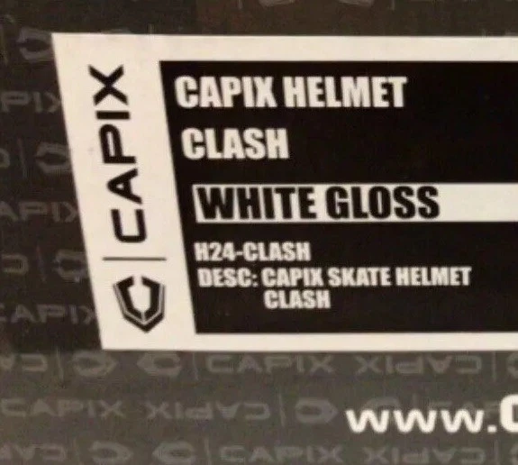 CAPIX Graphics CLASH Gloss WHITE Mens Helmet L/XL