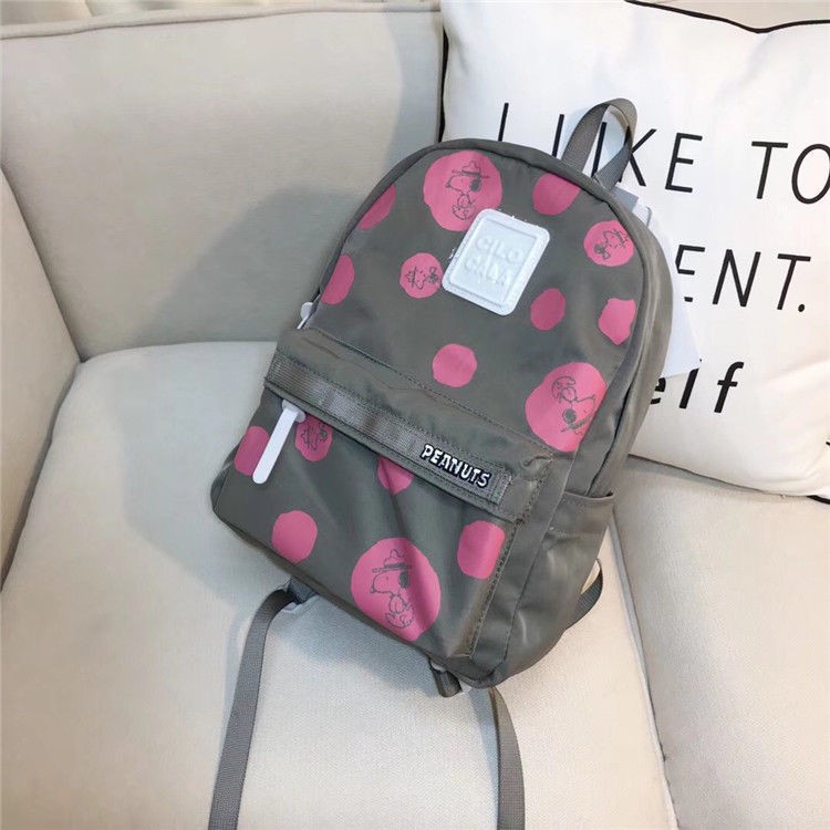 Tas Ransel Besar Peanuts Abu-Pink