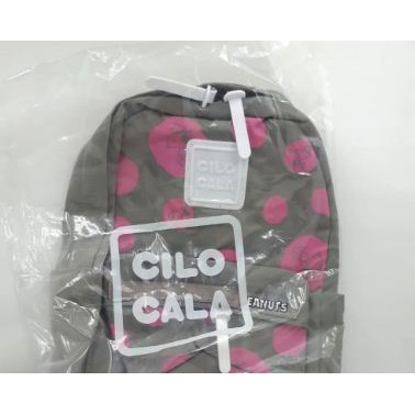 Tas Ransel Besar Peanuts Abu-Pink