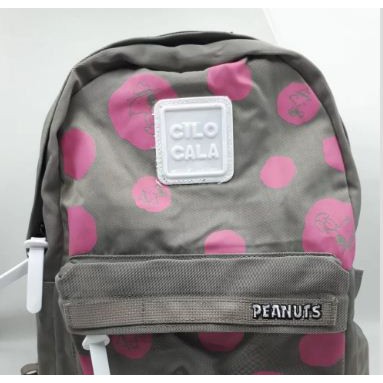 Tas Ransel Besar Peanuts Abu-Pink