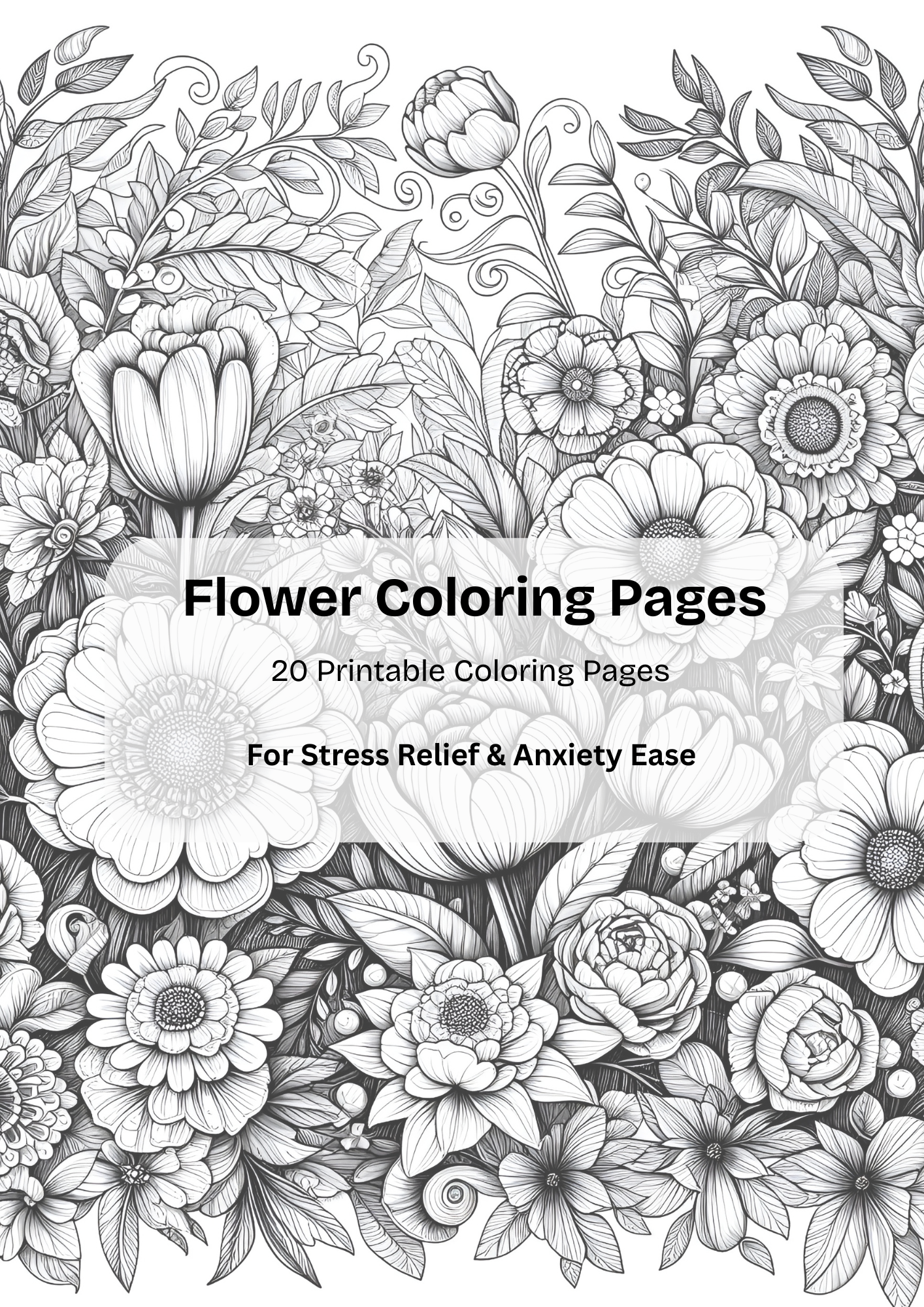 Printable 20 Flower Coloring Pages For Stress Relief And Anxiety Ease