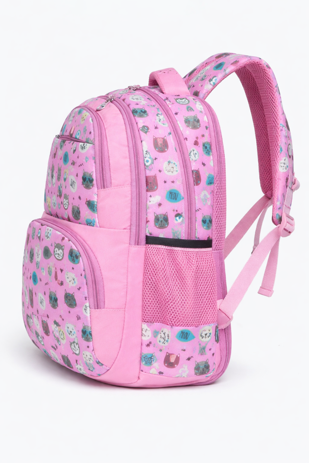 Pink Cartoon Cat Backpack