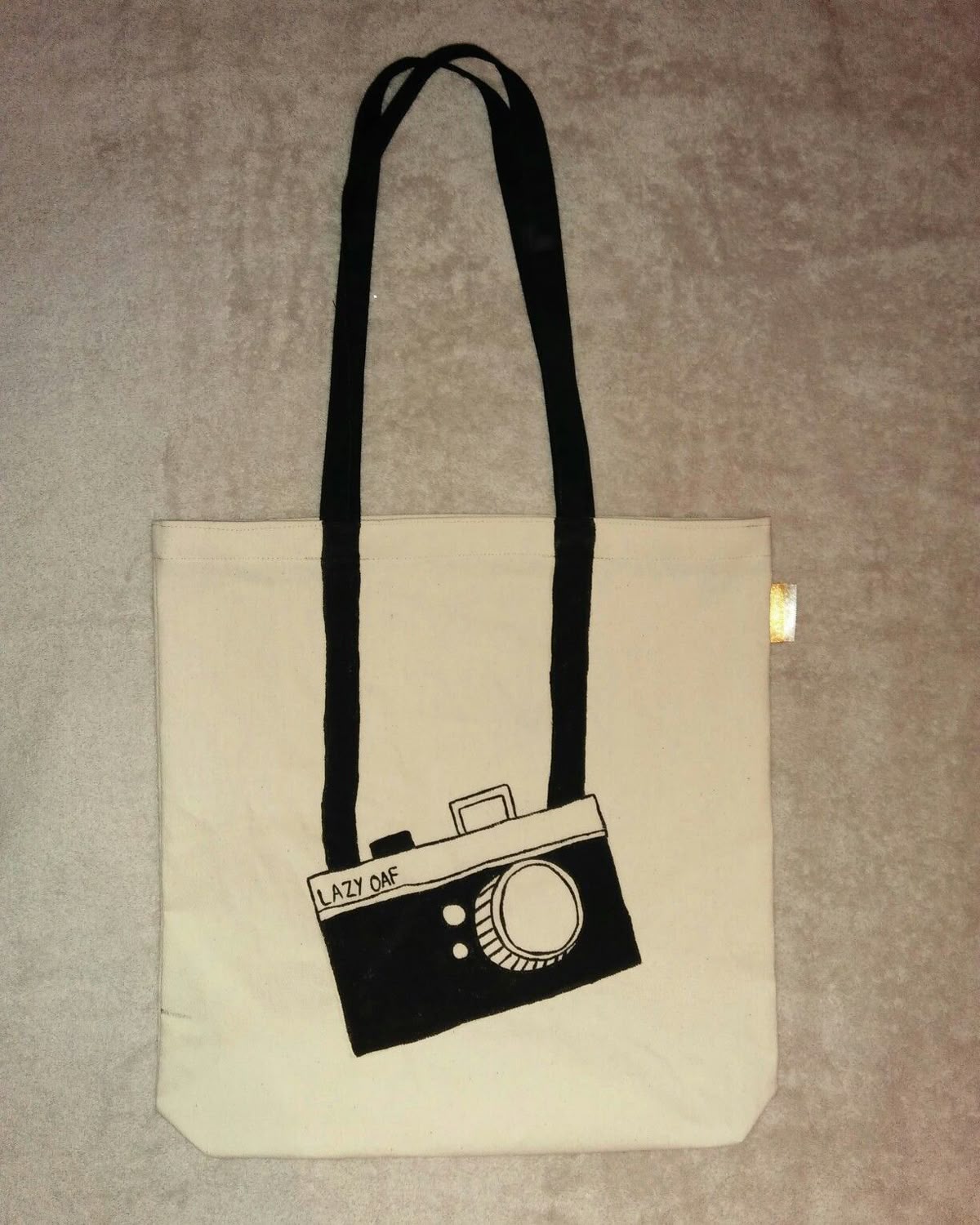 Camera Print Canvas Tote