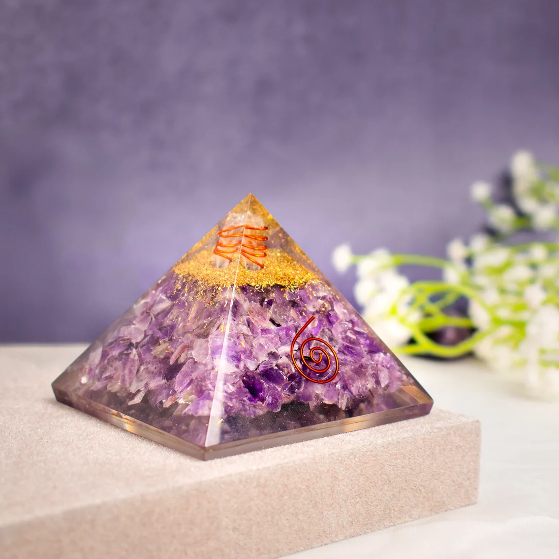 Amethyst Orgonite Pyramid