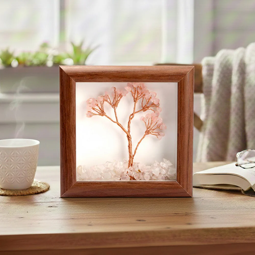 Rose Quartz Gemstone Tree Frame