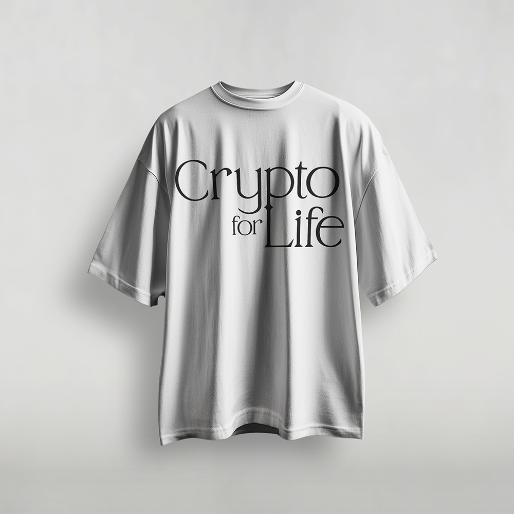 Crypto for Life Official Unisex Tee | Black on White