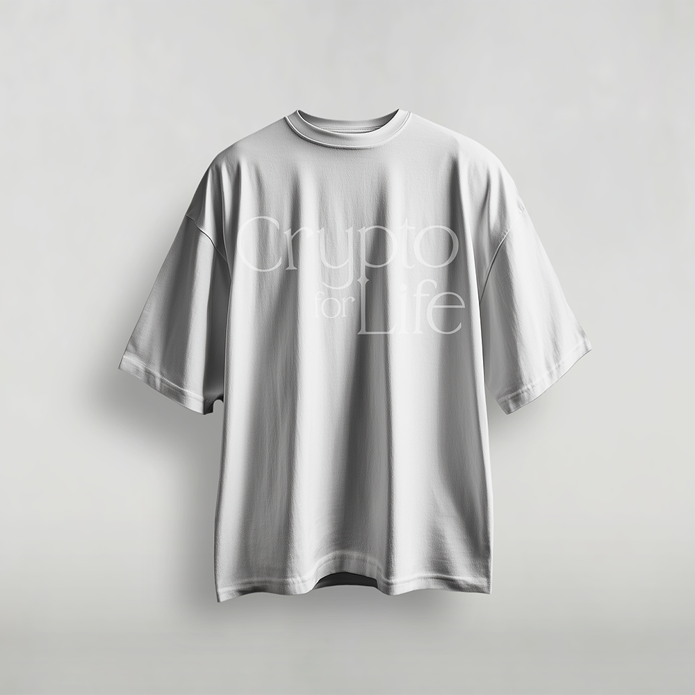 Crypto for Life Official Unisex Tee | White on White