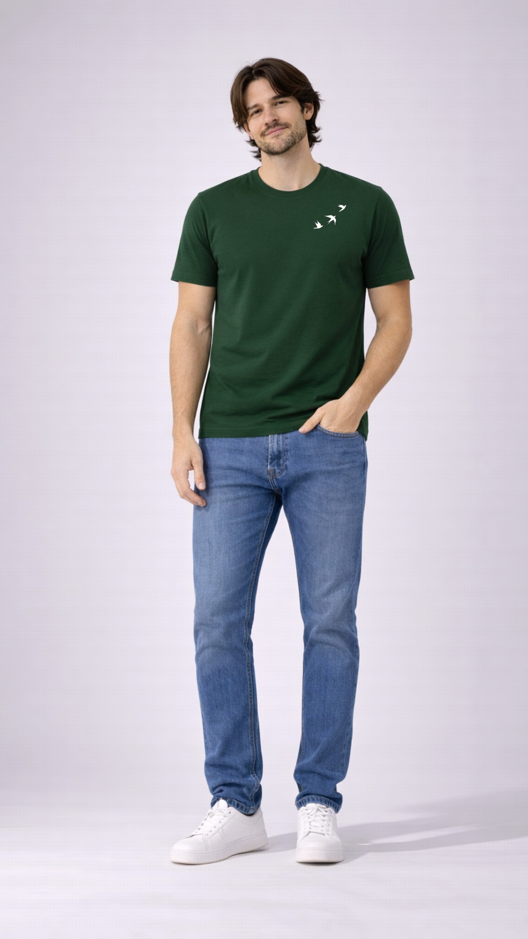 T-shirt minimal à col ras-du-cou