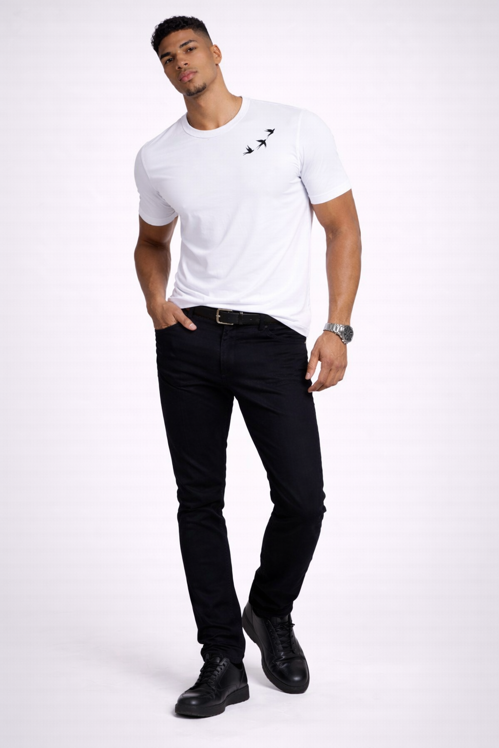 T-shirt minimal à col ras-du-cou