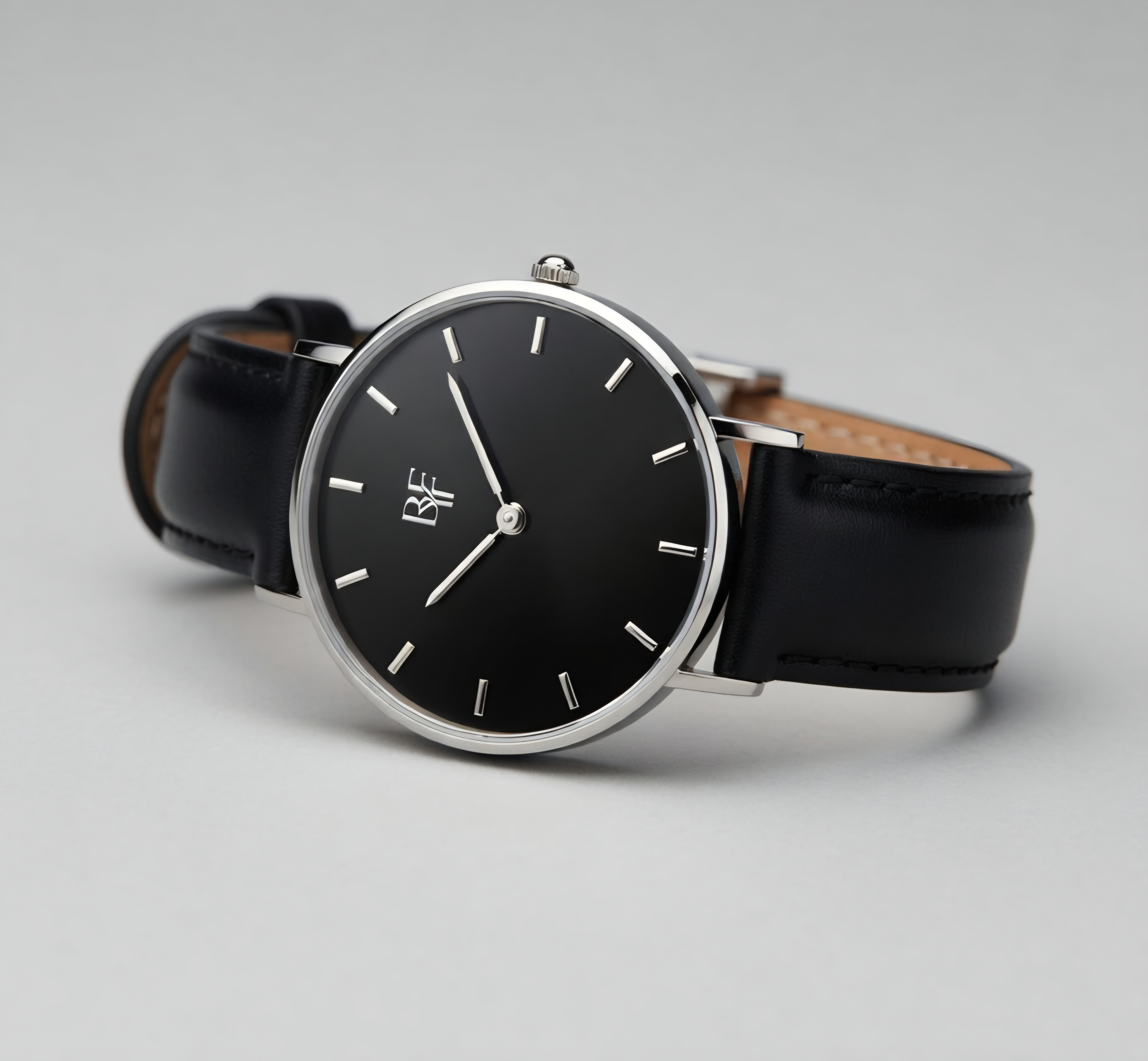 Montre à cadran noir et bracelet noir