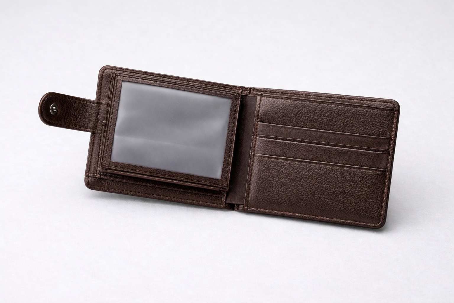 Portefeuille à deux volets en cuir à logo