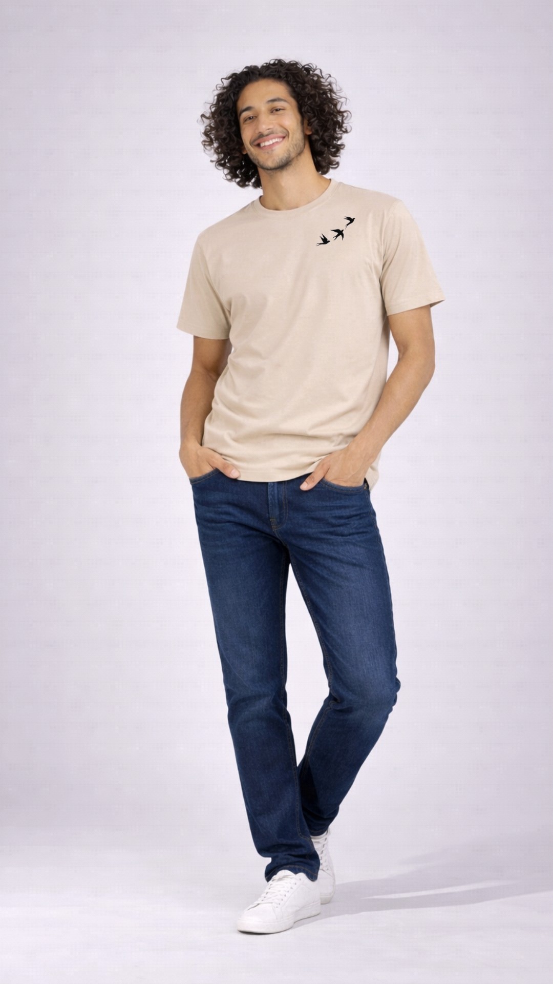 T-shirt minimal à col ras-du-cou