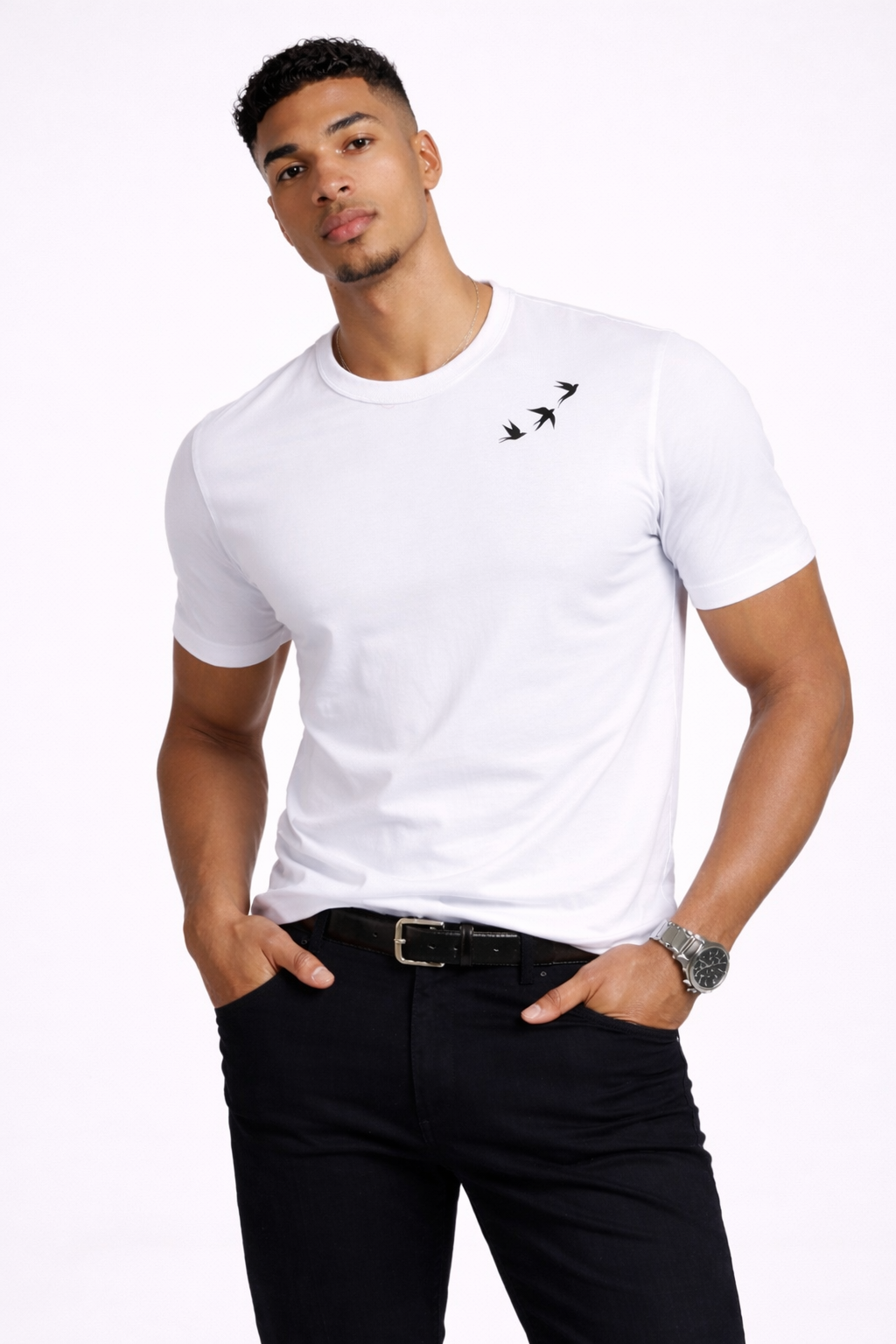 T-shirt minimal à col ras-du-cou