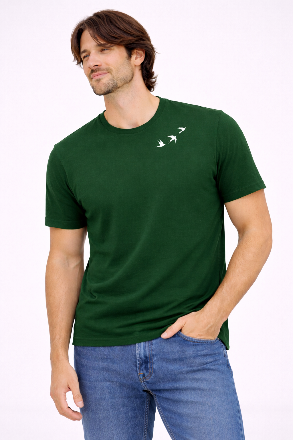 T-shirt minimal à col ras-du-cou