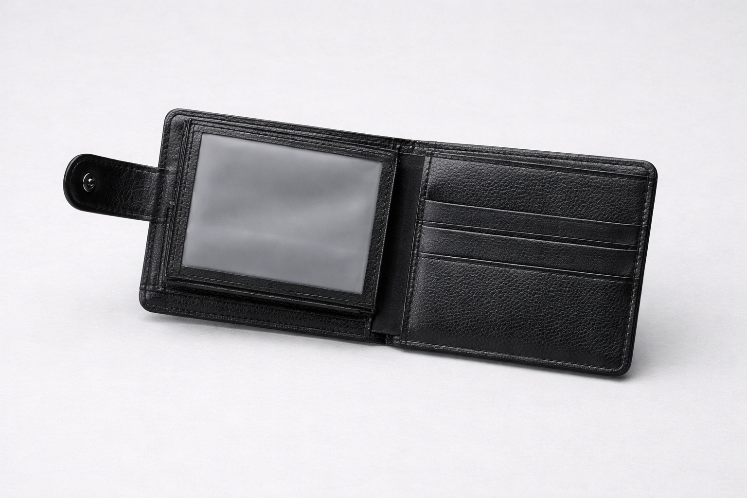 Portefeuille à deux volets en cuir à logo