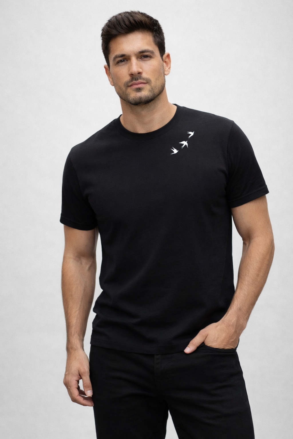 T-shirt minimal à col ras-du-cou