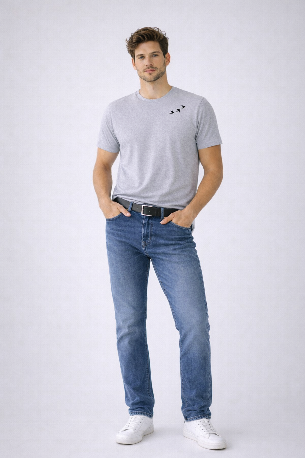 T-shirt minimal à col ras-du-cou