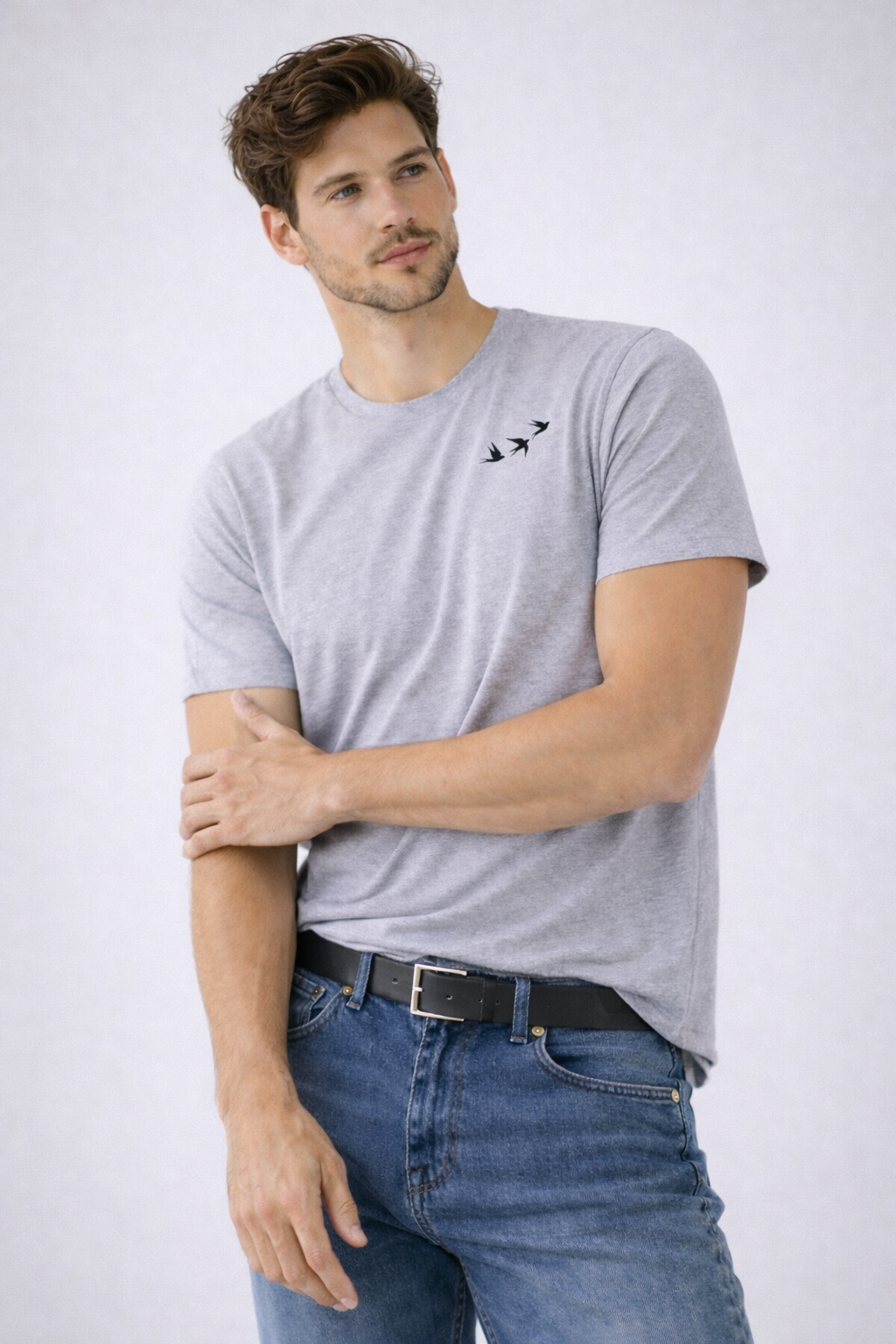 T-shirt minimal à col ras-du-cou