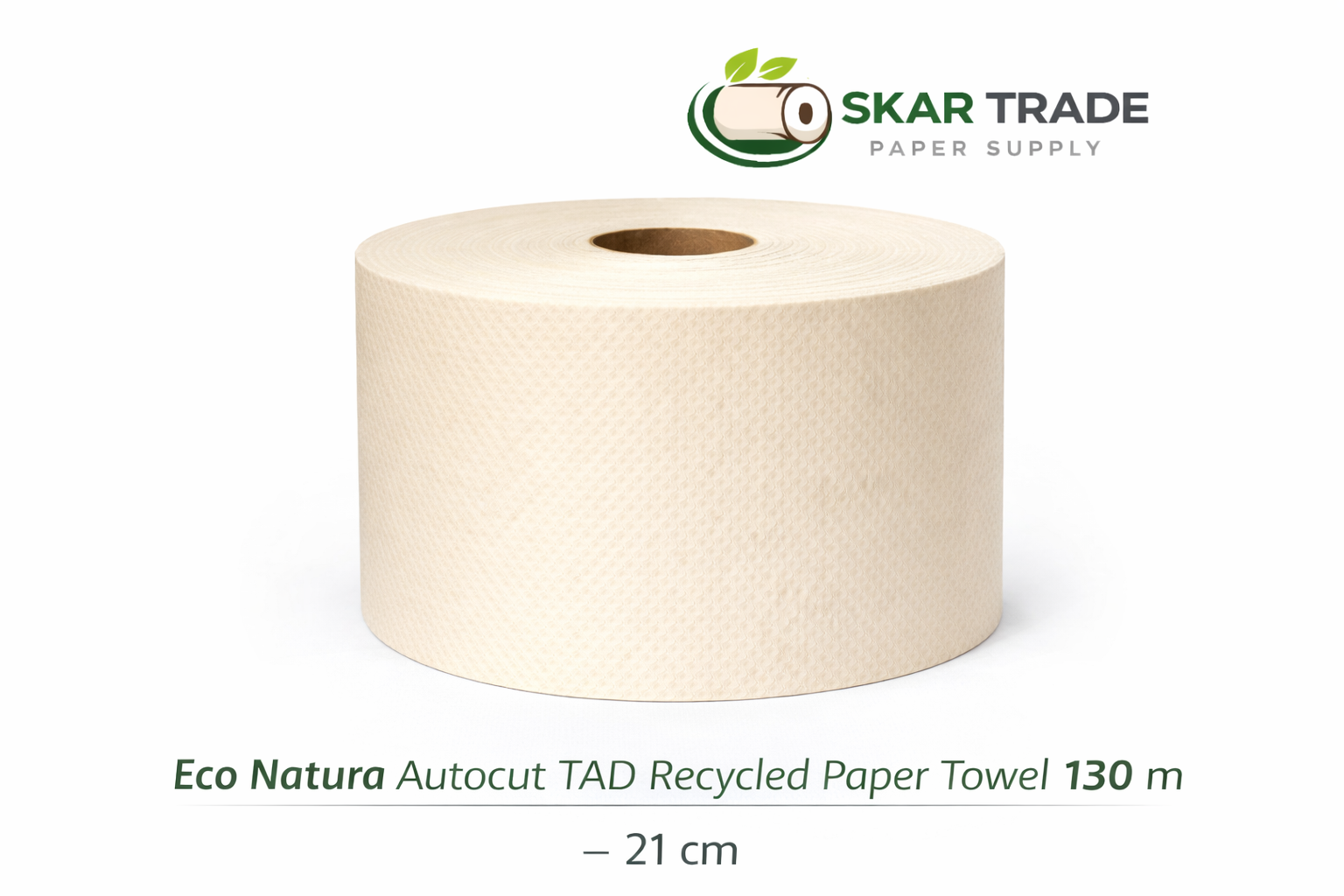 ECO NATURA AUTOCUT TAD RECYCLED PAPER TOWEL 130 M – 21 CM