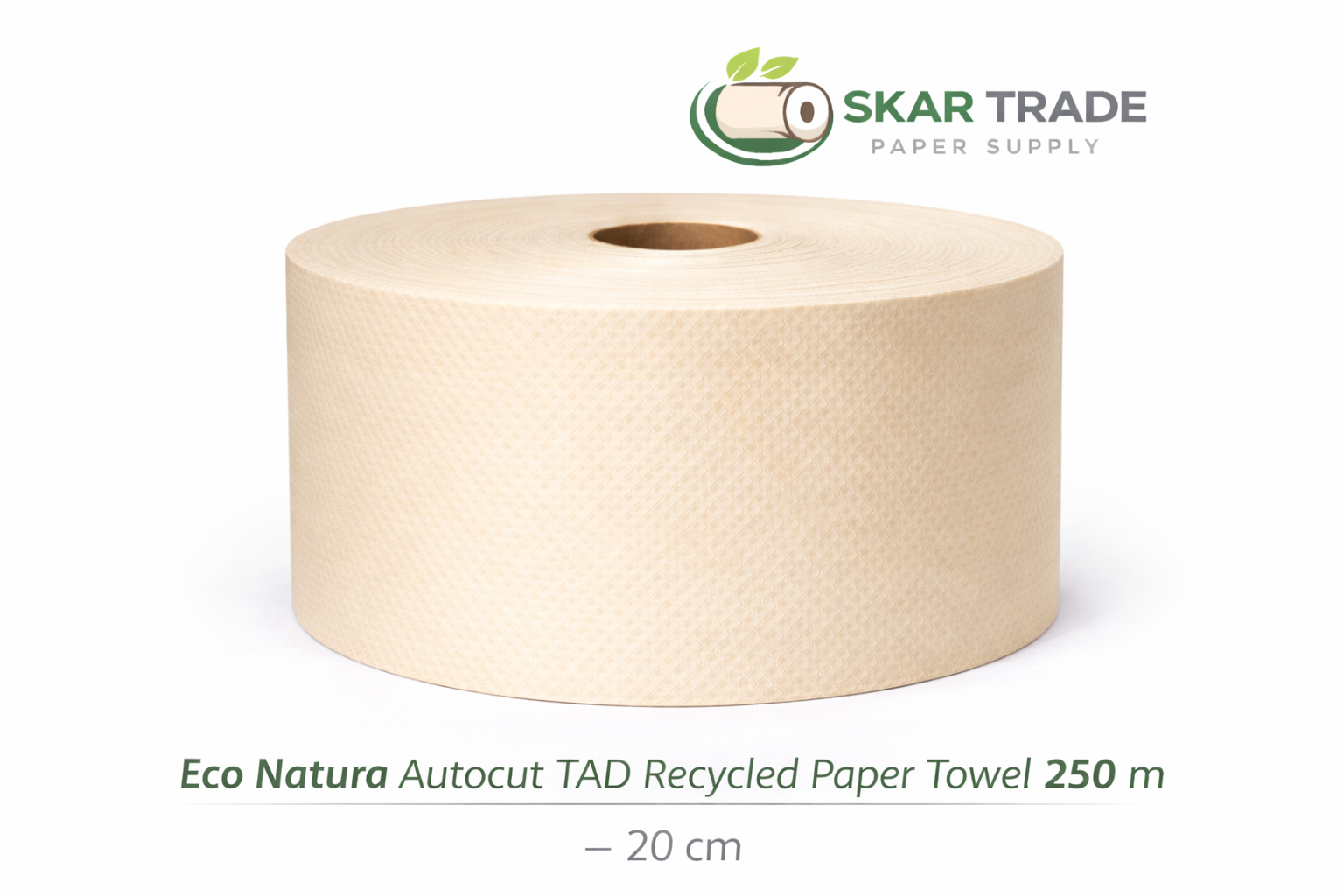 ECO NATURA AUTOCUT TAD RECYCLED PAPER TOWEL 250 M – 20 CM