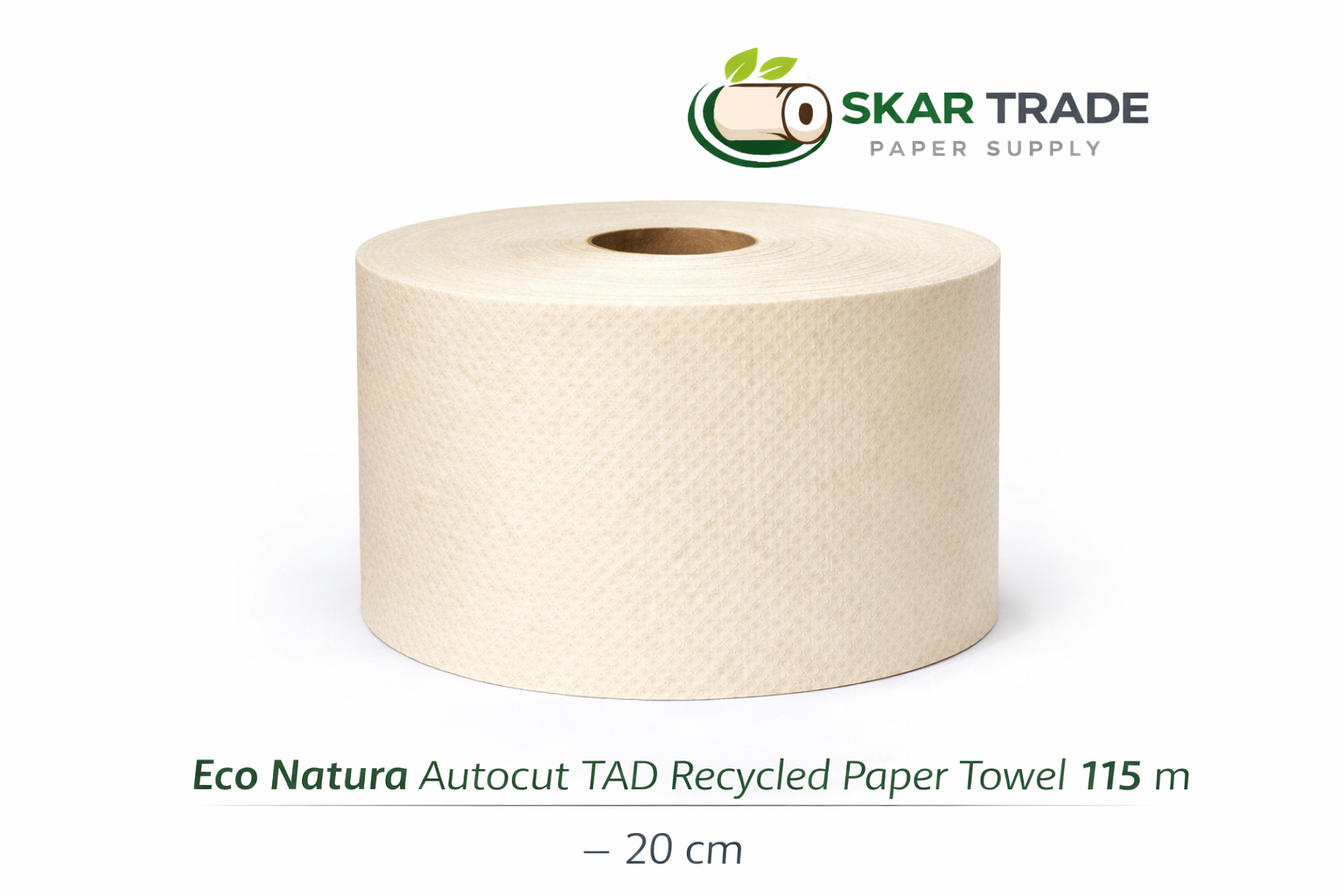 ECO NATURA AUTOCUT TAD RECYCLED PAPER TOWEL 115 M – 20 CM