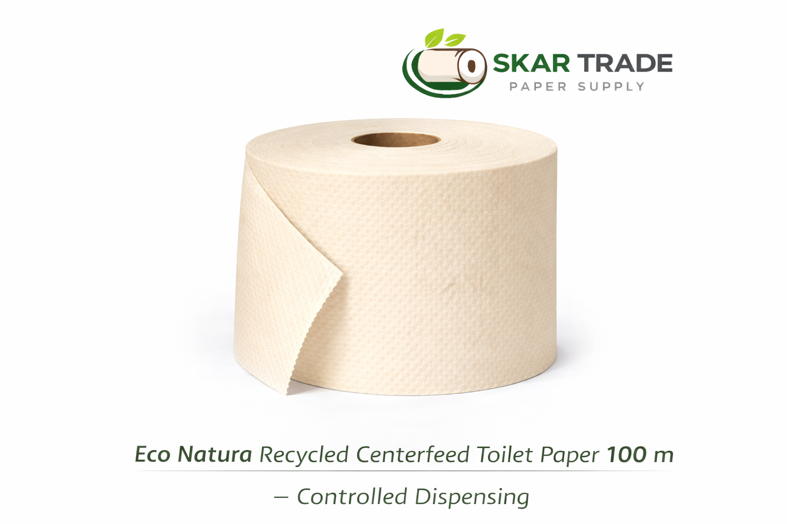 ECO NATURA RECYCLED CENTERFEED TOILET PAPER 100 M – CONTROLLED DISPENSING