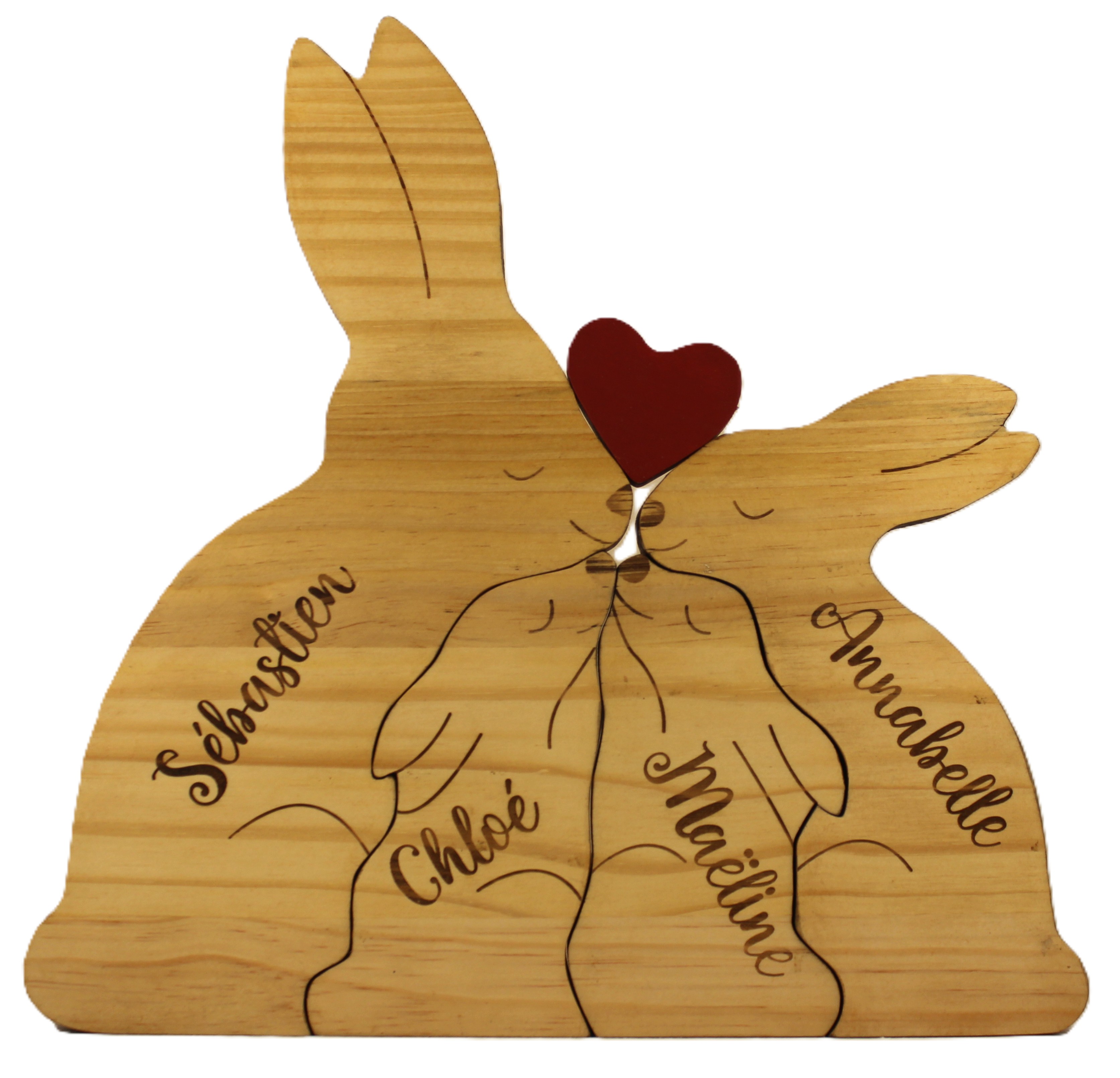 Puzzle personnalisé en bois famille