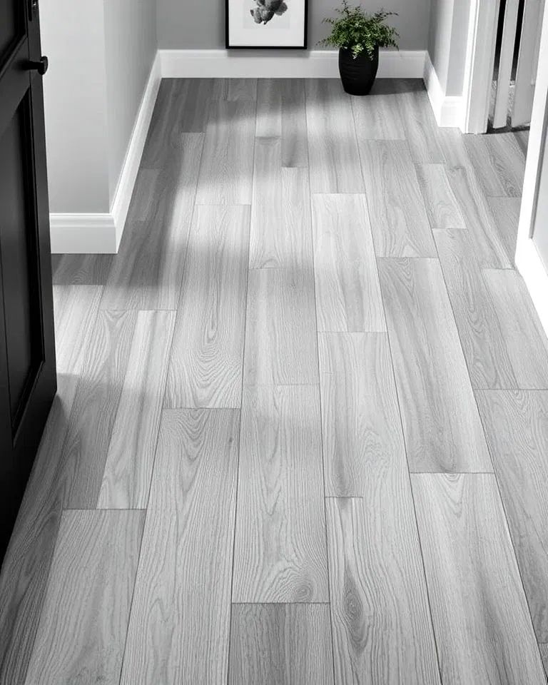 Piso laminado gris