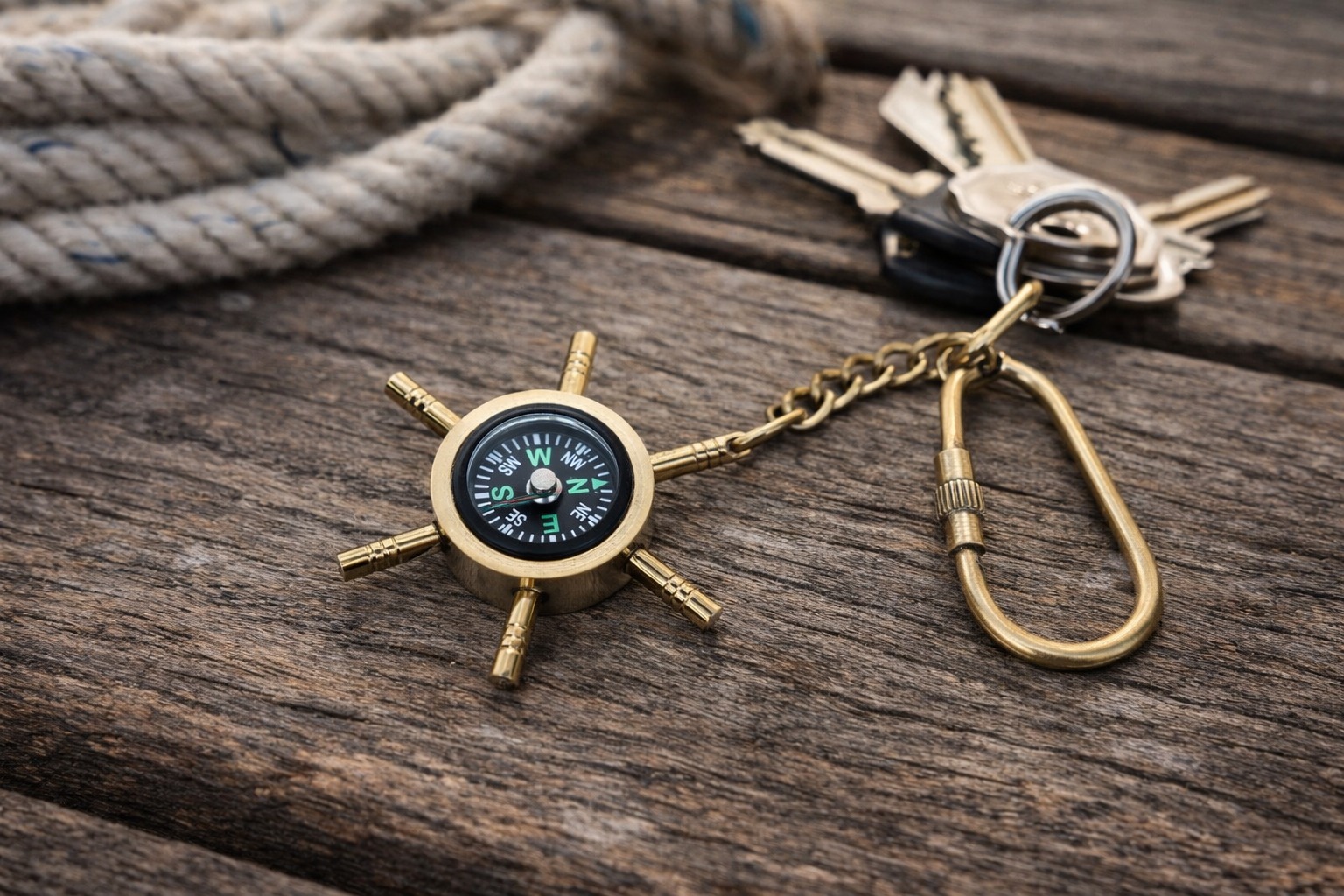 Nautical Compass Keychain