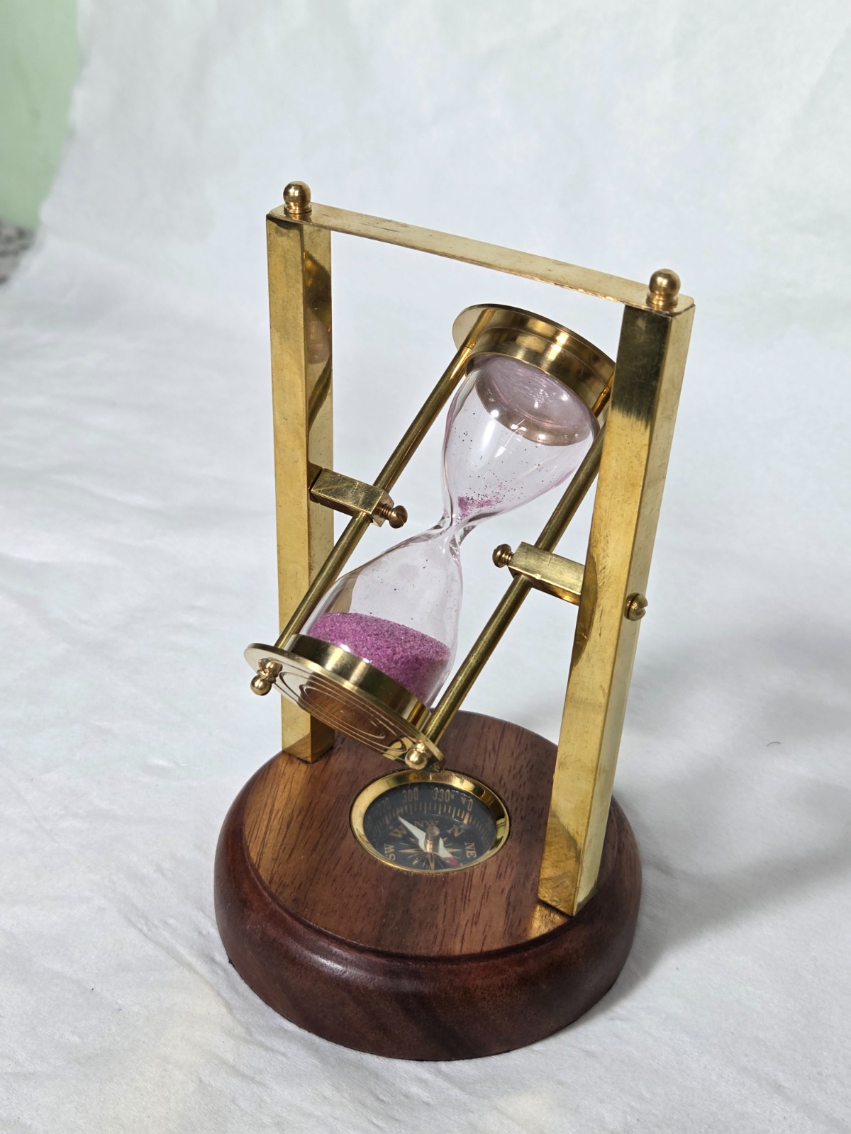 Vintage Brass Hourglass Timer