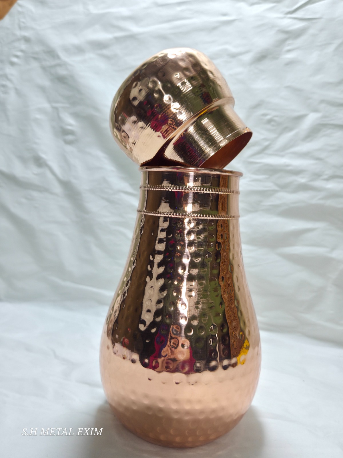 Hammered Copper Water Bottle Set