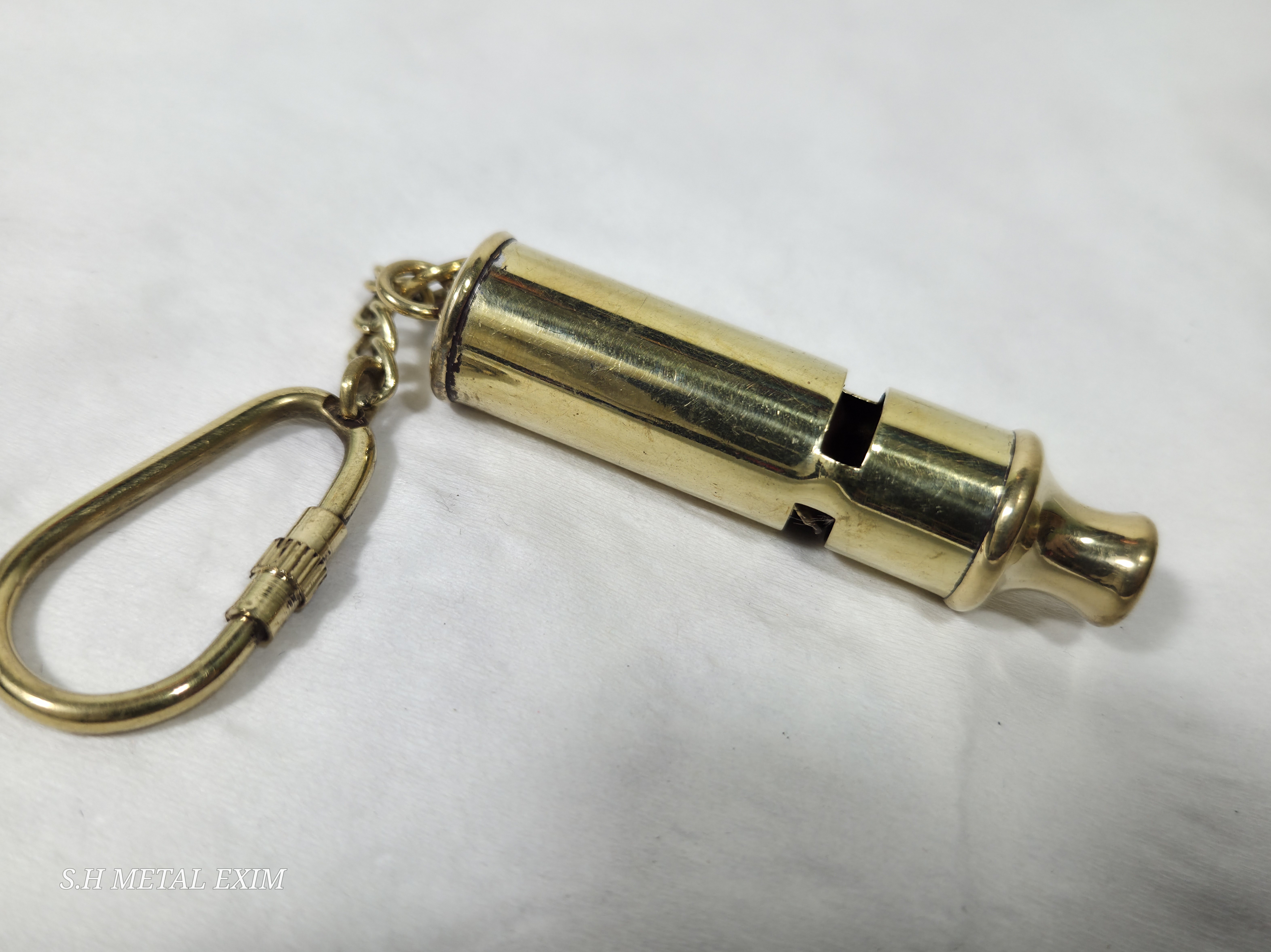 Polished Brass Marine Whistle Keychain – The Explorer’s Call