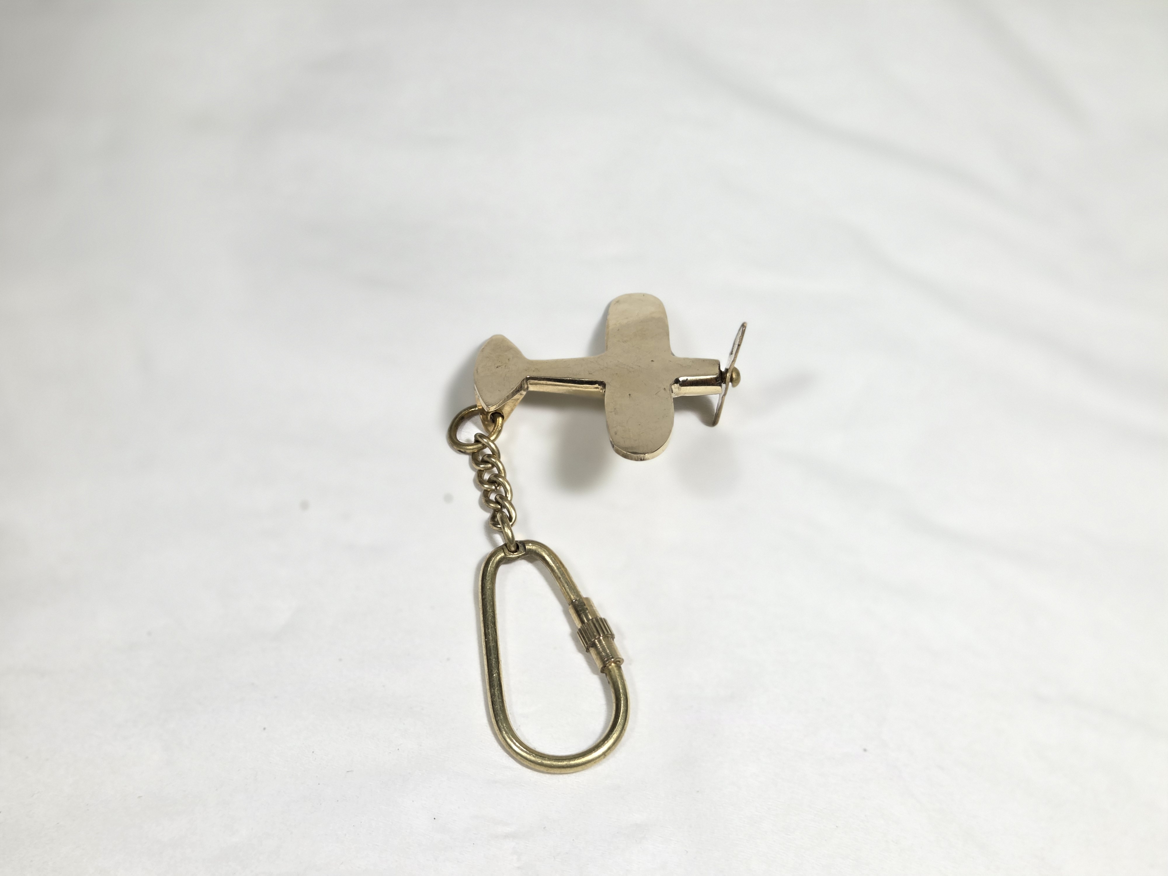 Vintage Airplane Keychain – Antique Brass Travel Adventure Charm