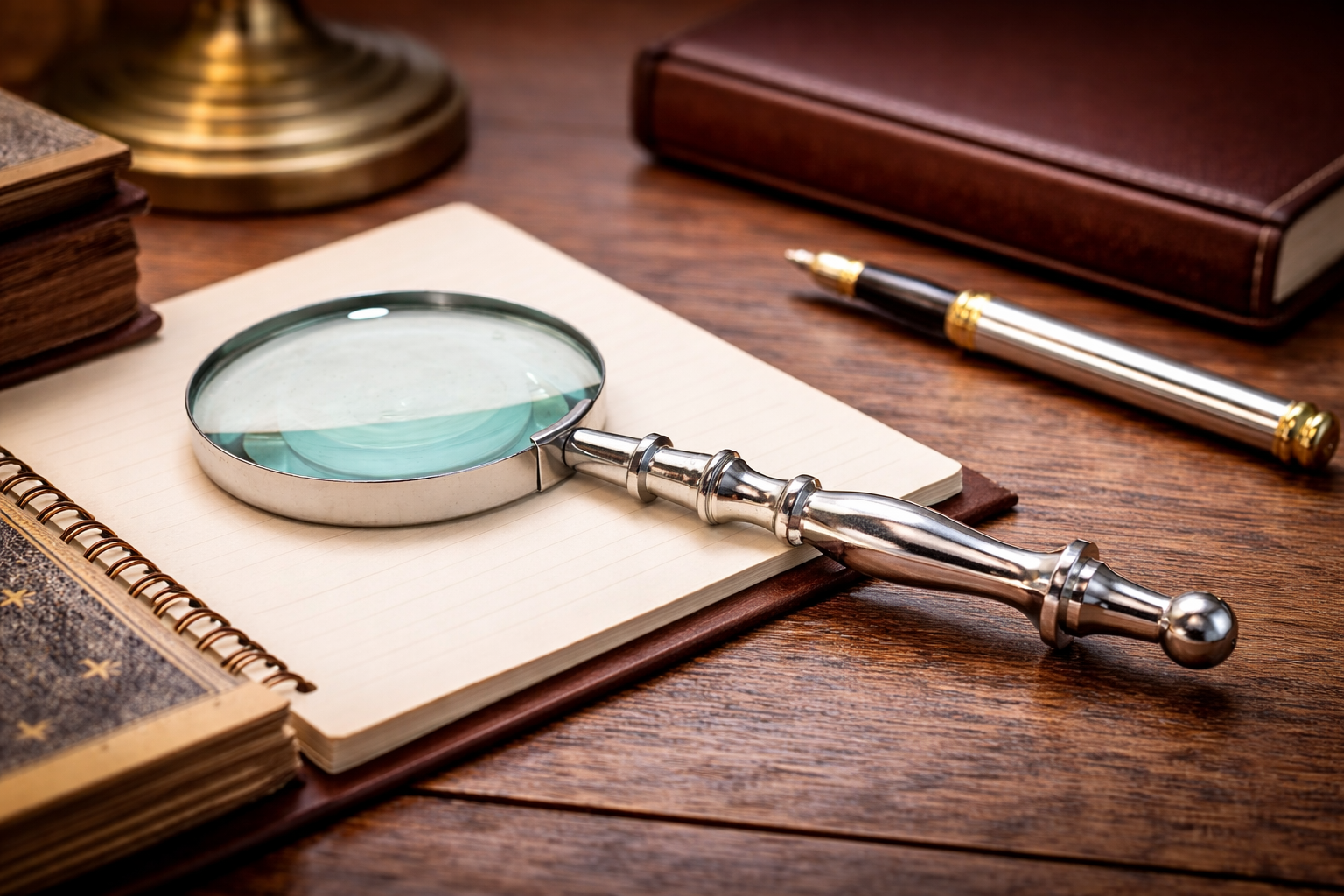 Classic Polished Metal Magnifying Glass with Vintage Handle