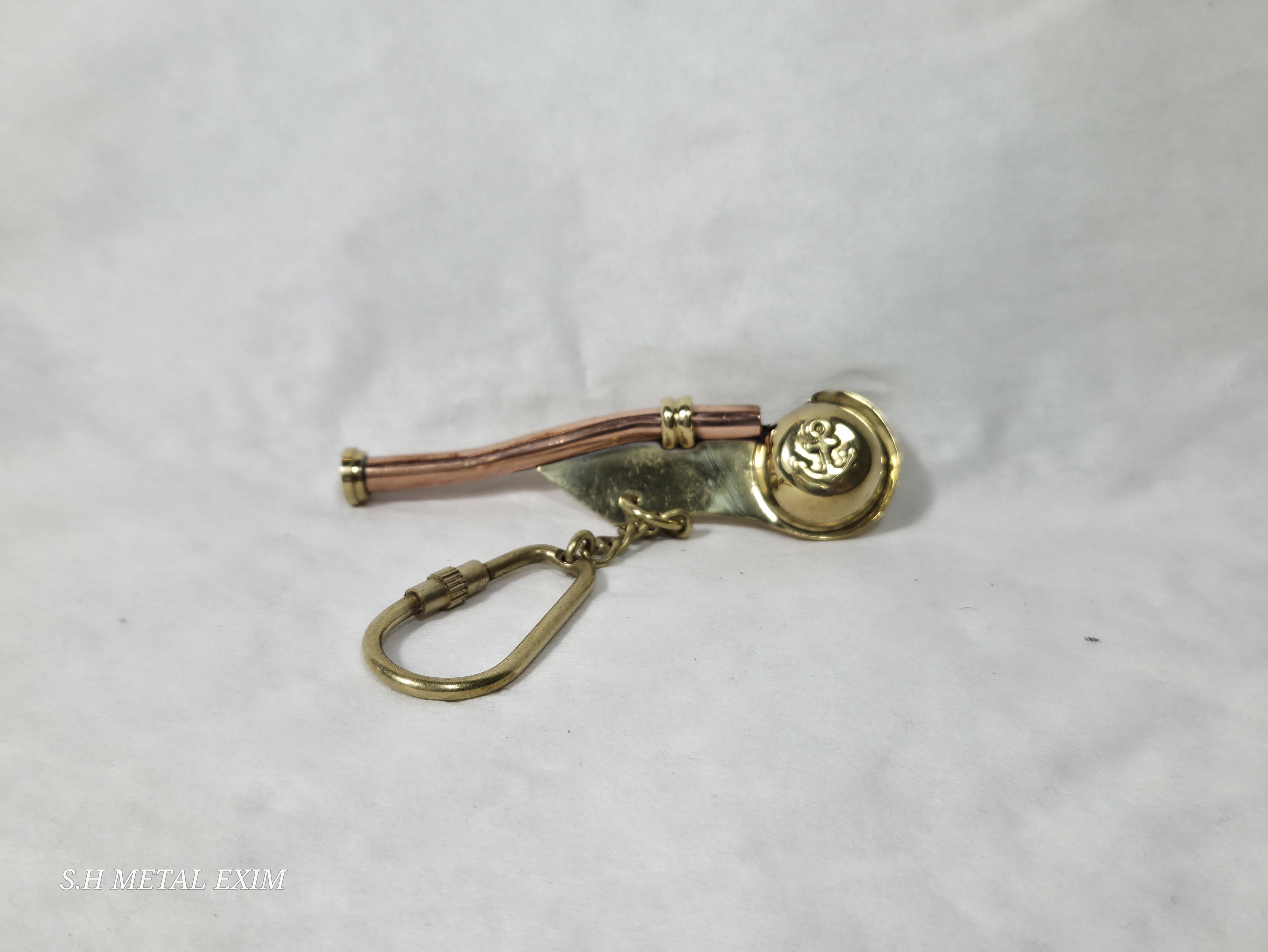 Authentic Brass & Copper Boatswain’s whistle Keychain – The Admiral’s Signal
