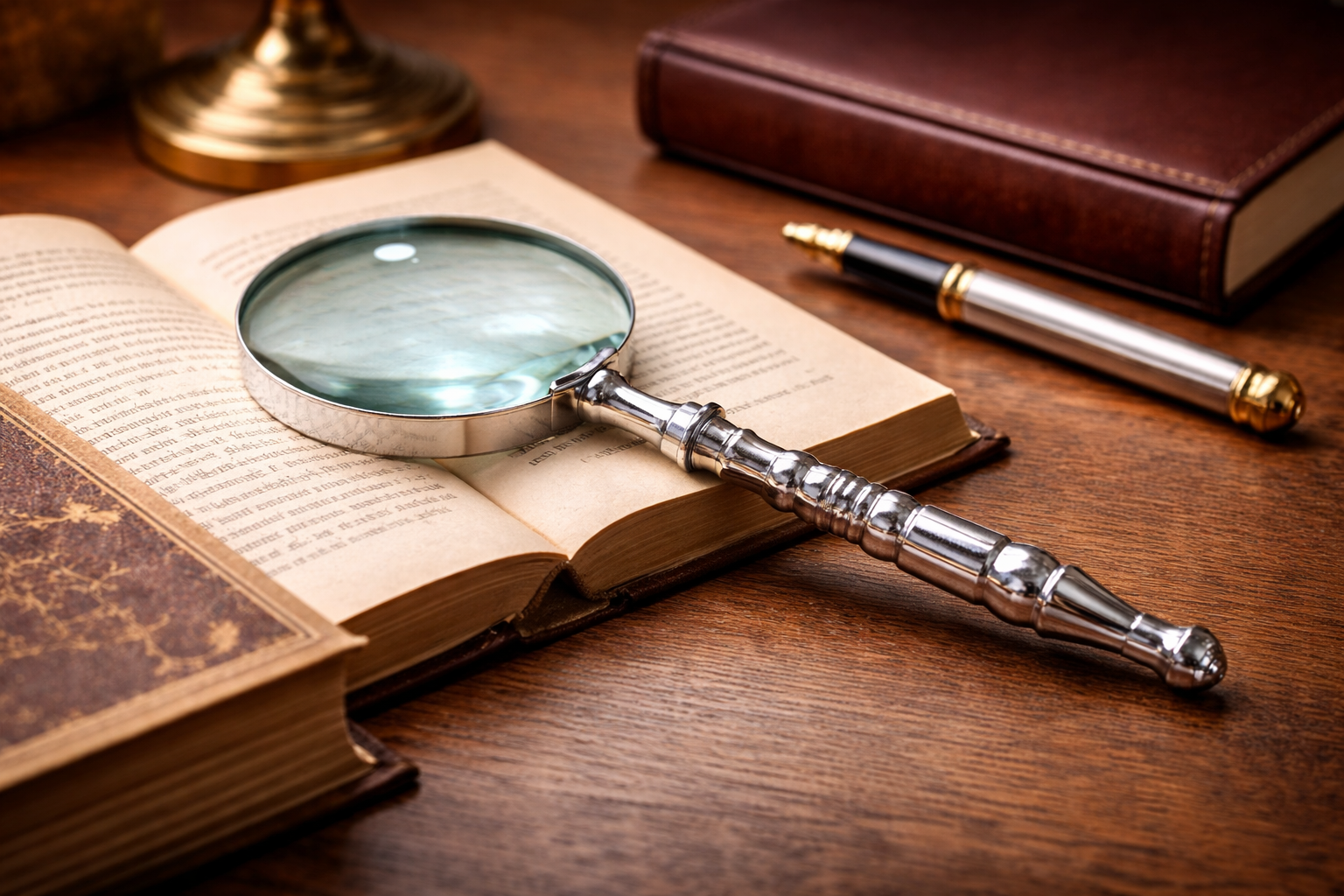 Premium Vintage Metal Magnifying Glass for Study & Inspection