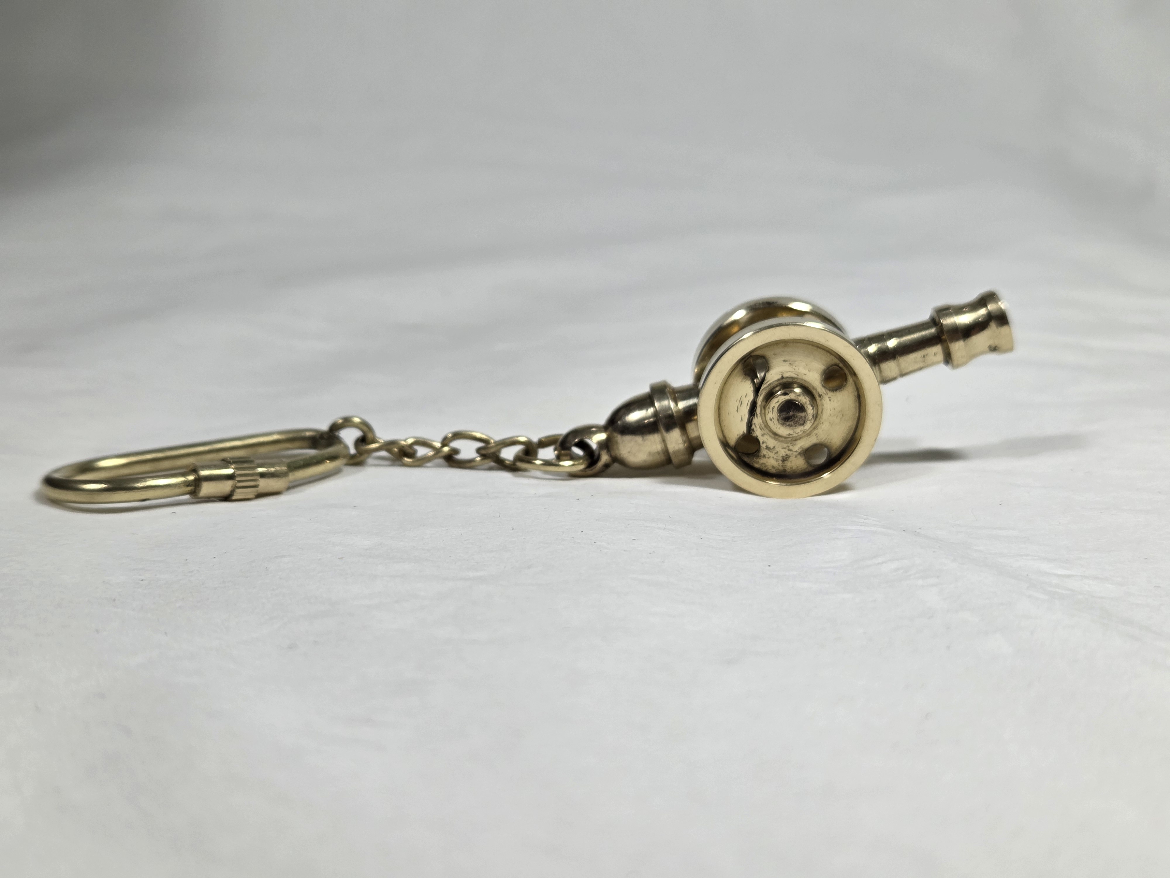 Antique Brass Cannon Field Gun Keychain