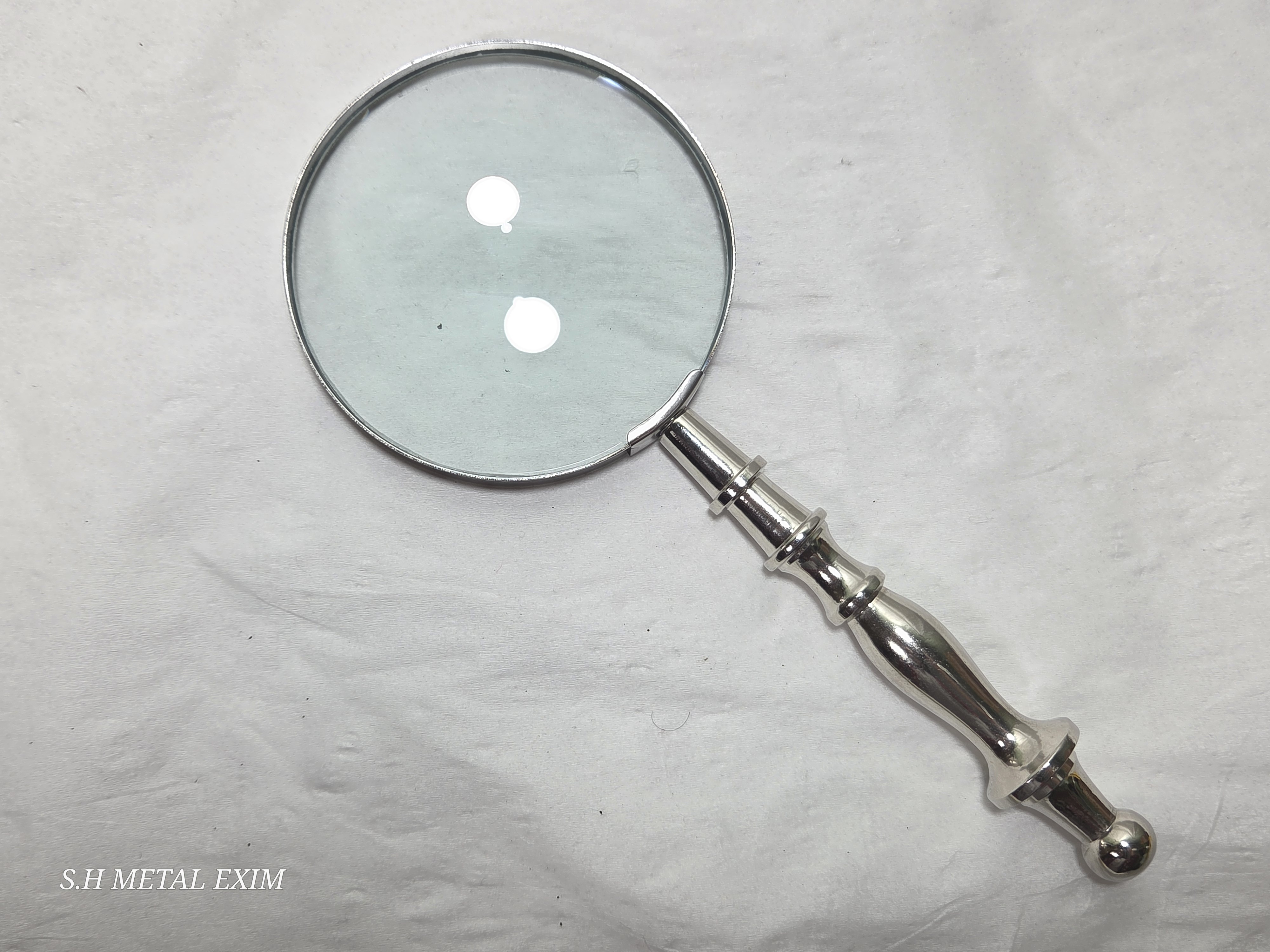 Classic Polished Metal Magnifying Glass with Vintage Handle