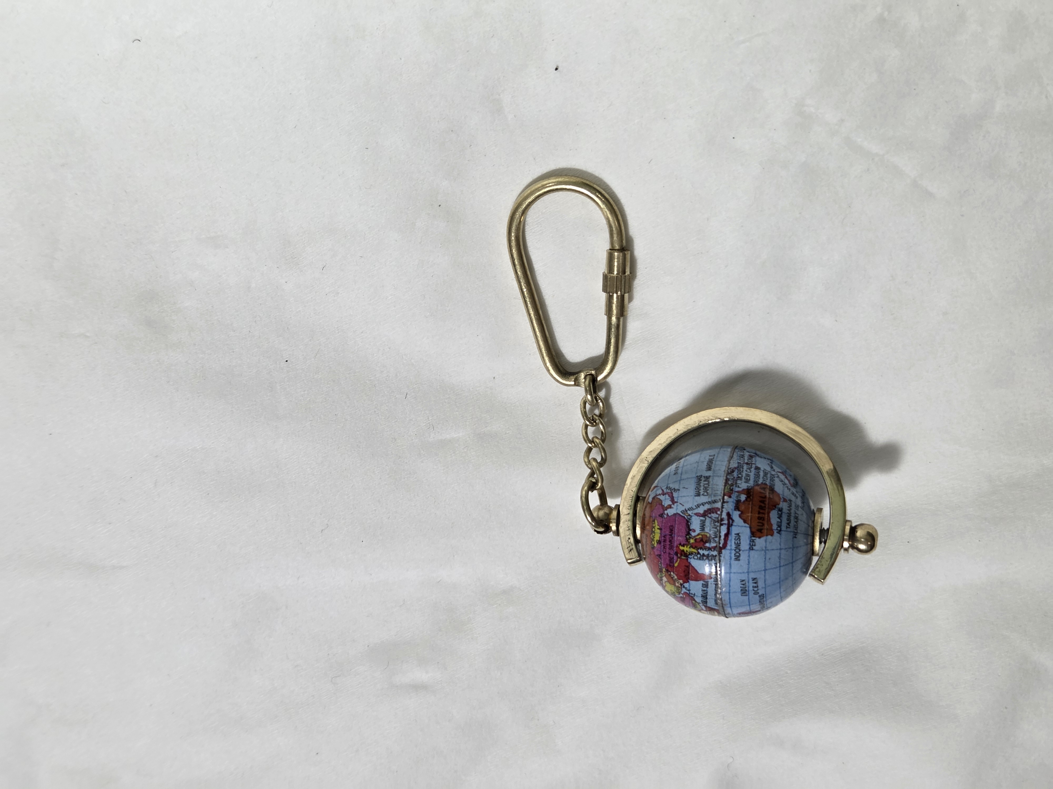 Spinning World Globe Keychain