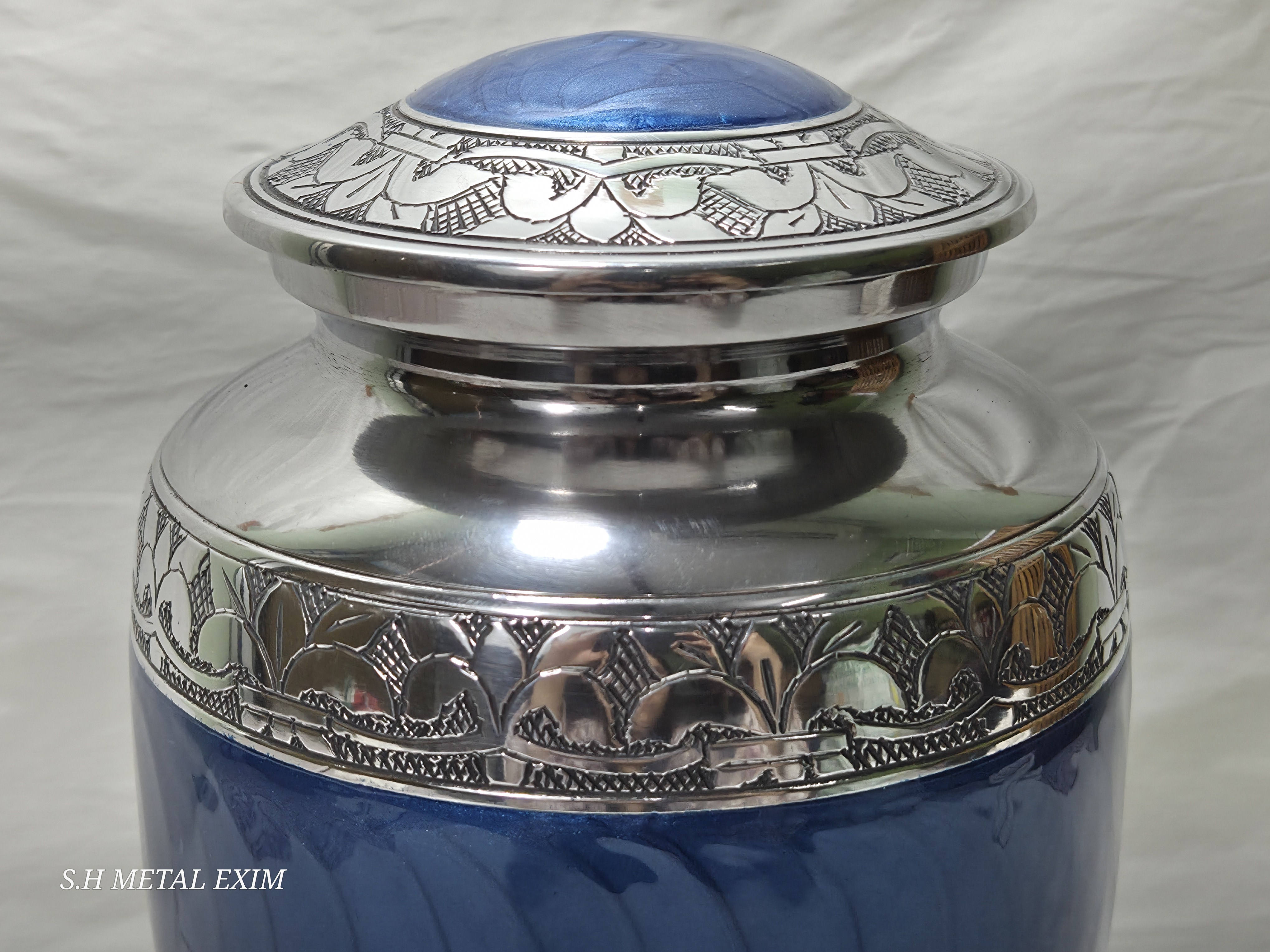 Eternal Serenity blue and silver Urn