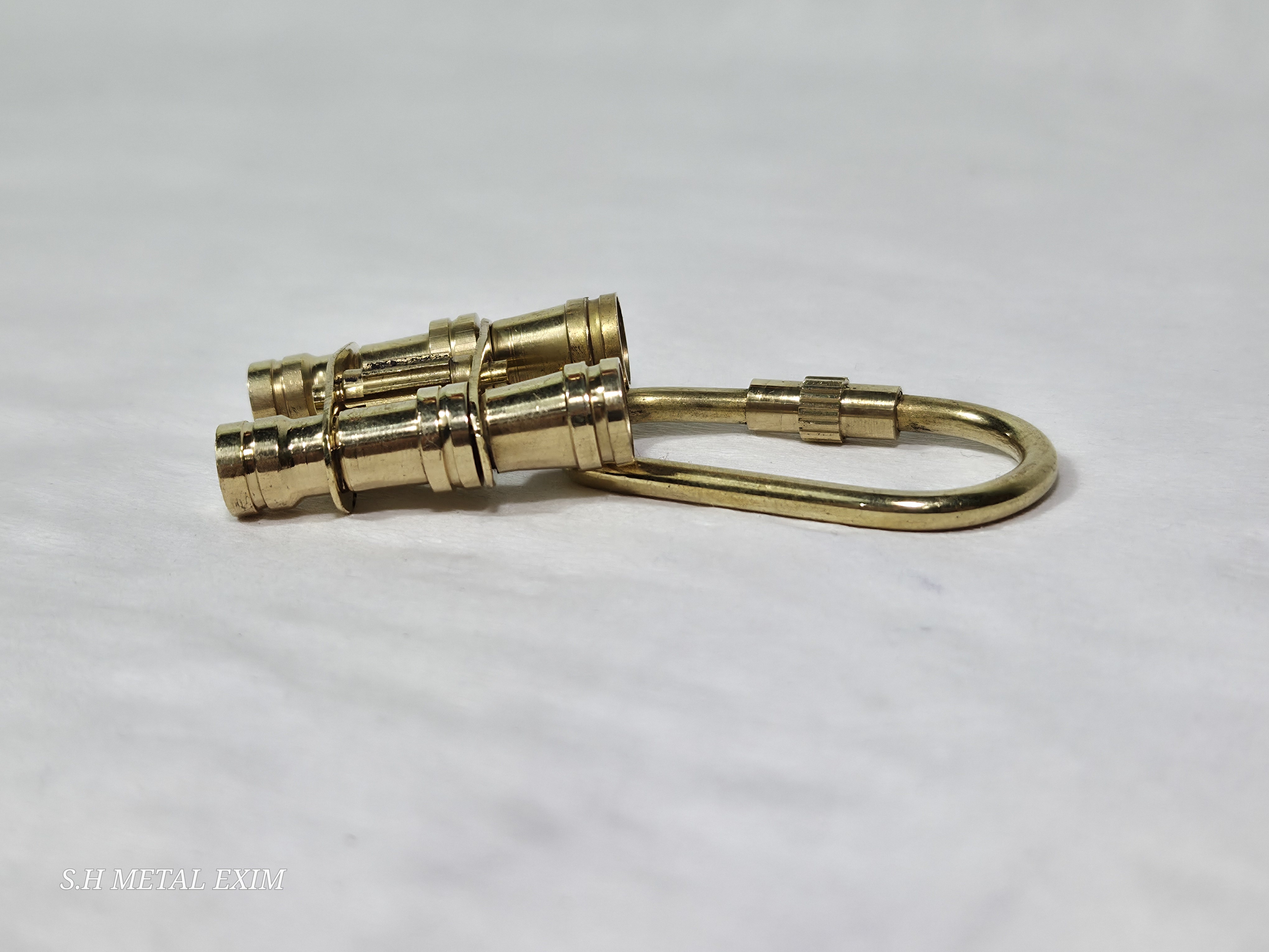 Vintage Brass Binocular Keychain with Nautical Design