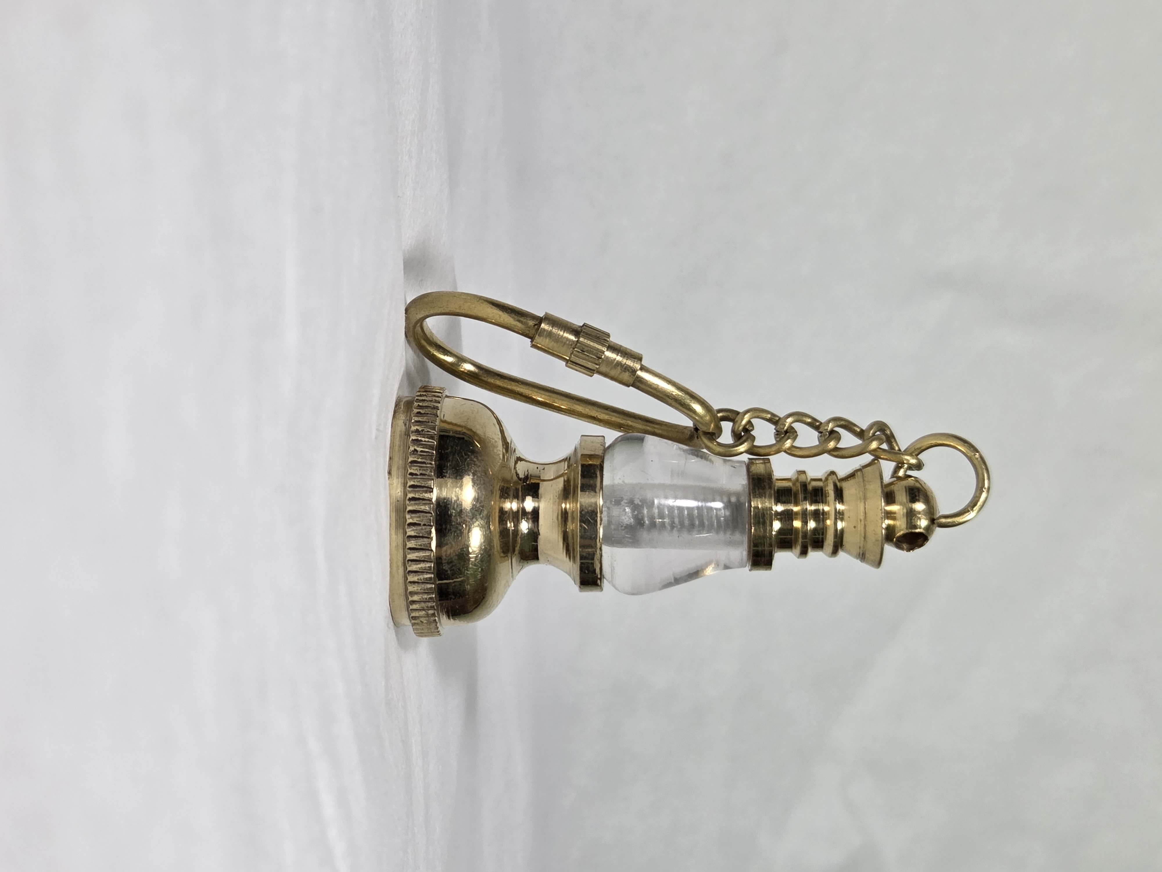 Handcrafted Brass Lantern Keychain with compass
