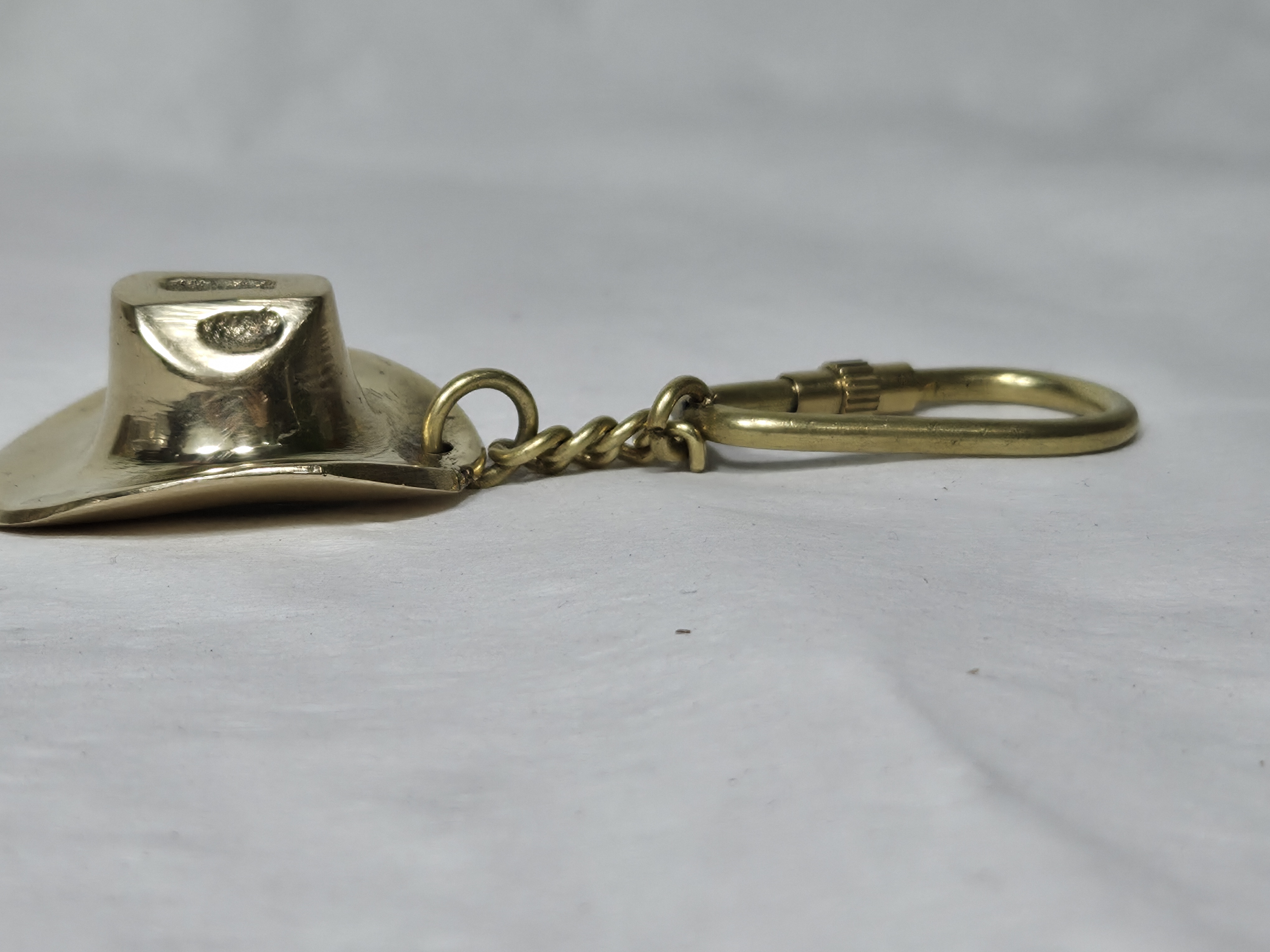 Handcrafted Brass Cowboy Hat Keychain