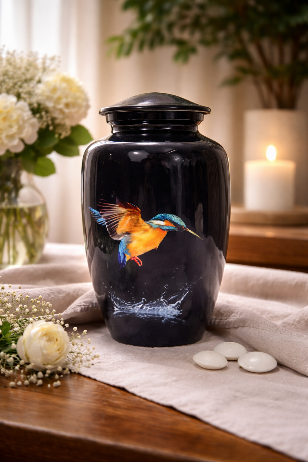 Silent River Flight Black Urn