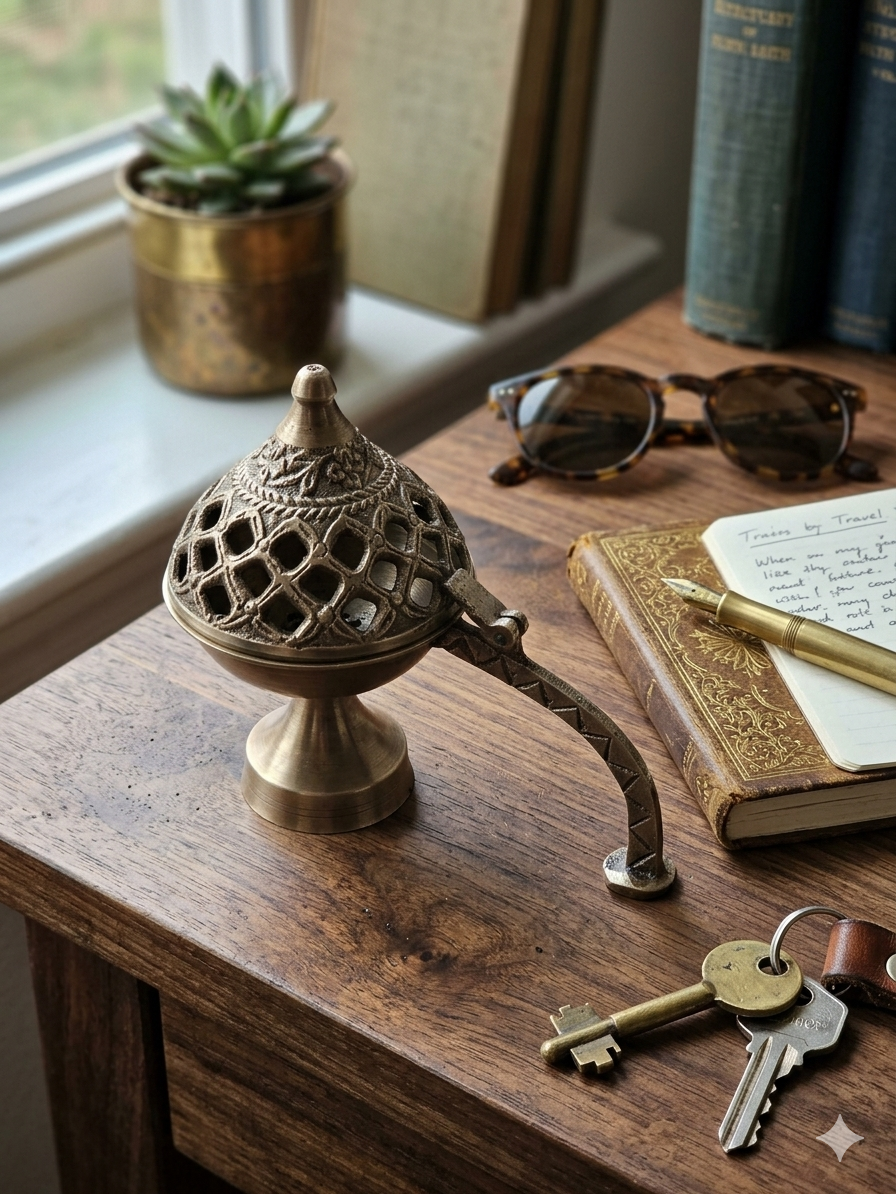Handcrafted Brass Lattice Incense Burner – The Sanctuary Chalice